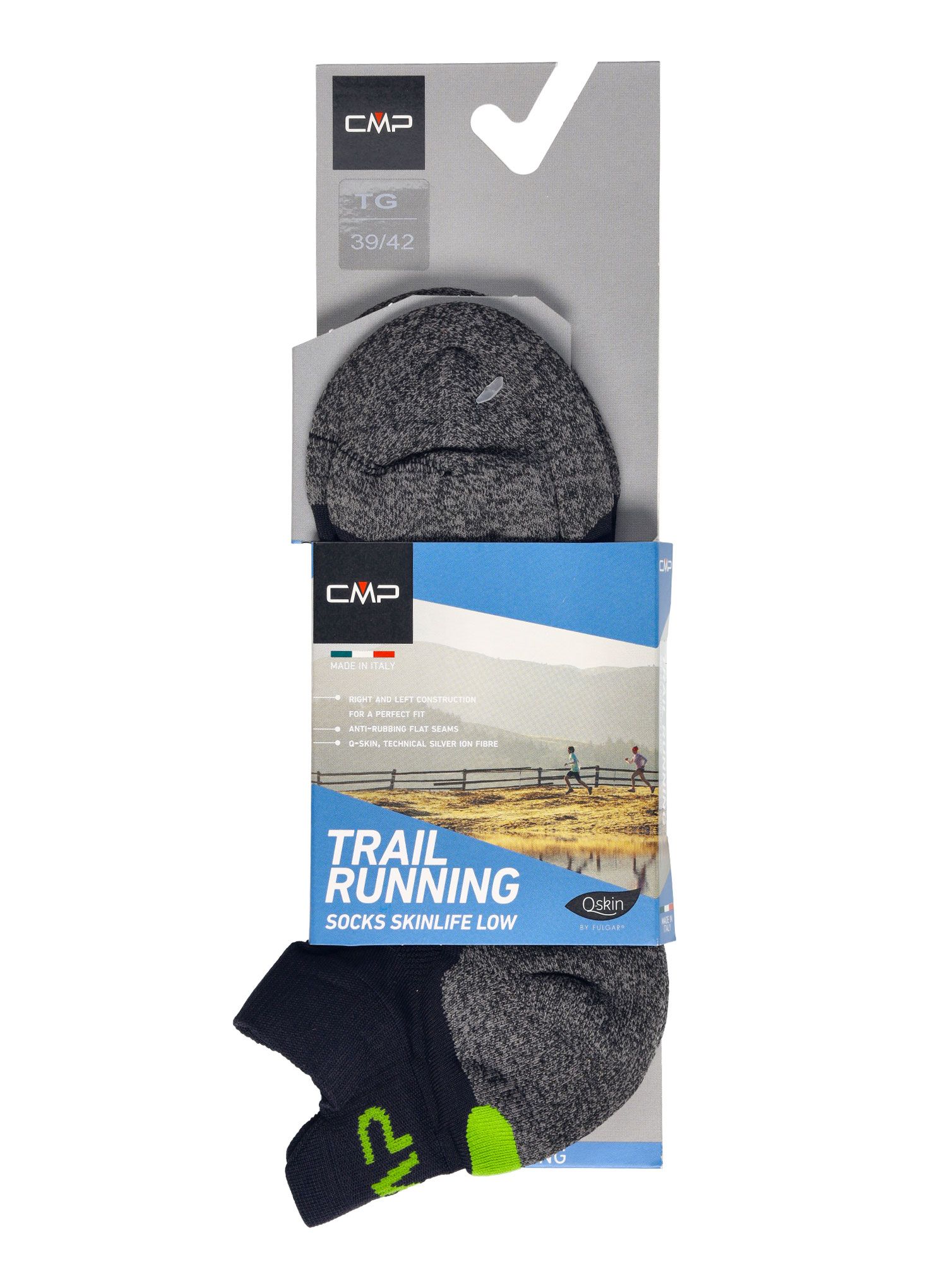 Čarape za trčanje CMP Running Sock Skinlife - black/energy