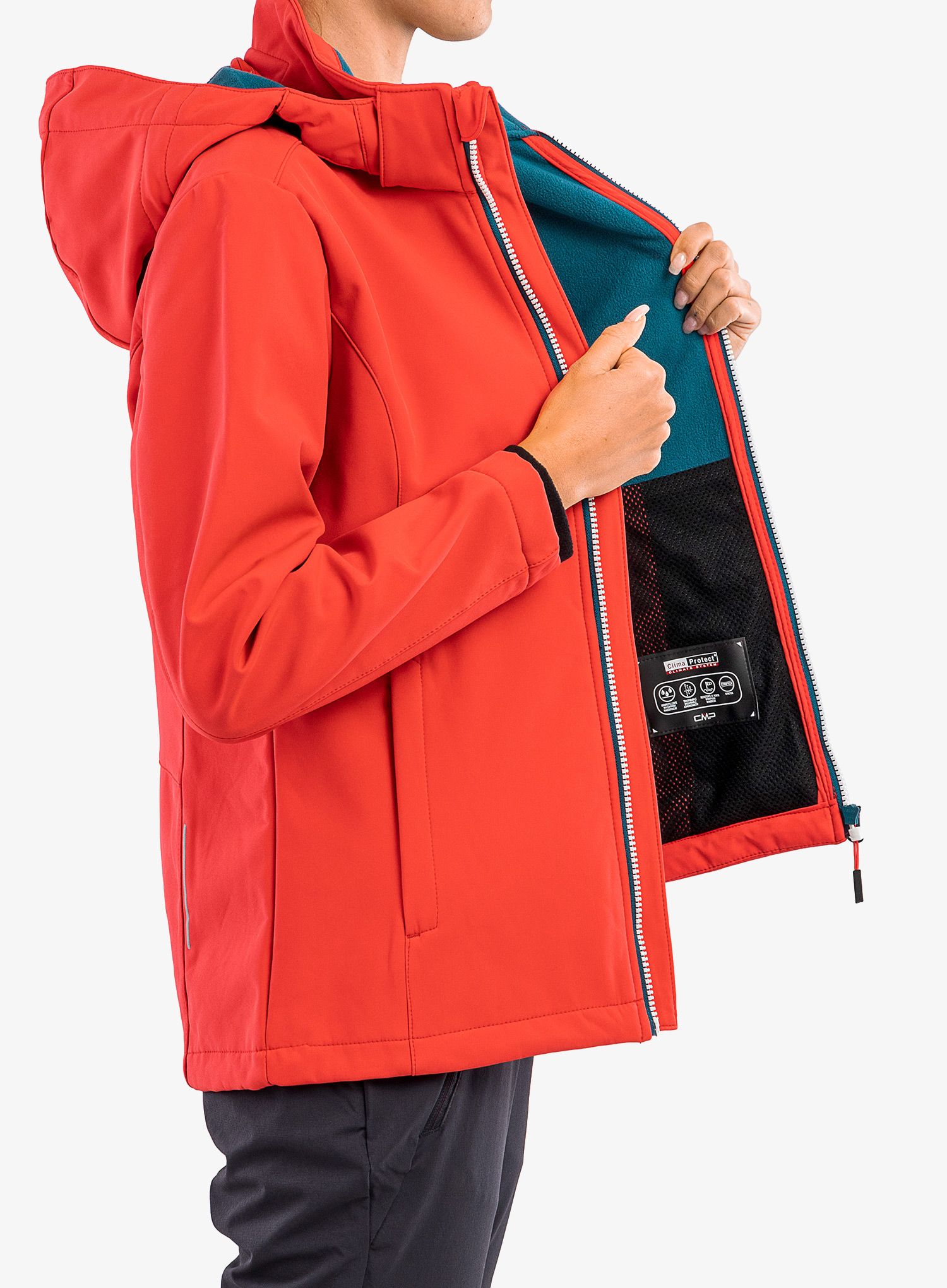 Ženska softshell jakna CMP Terra Jacket Zip Hood - campari