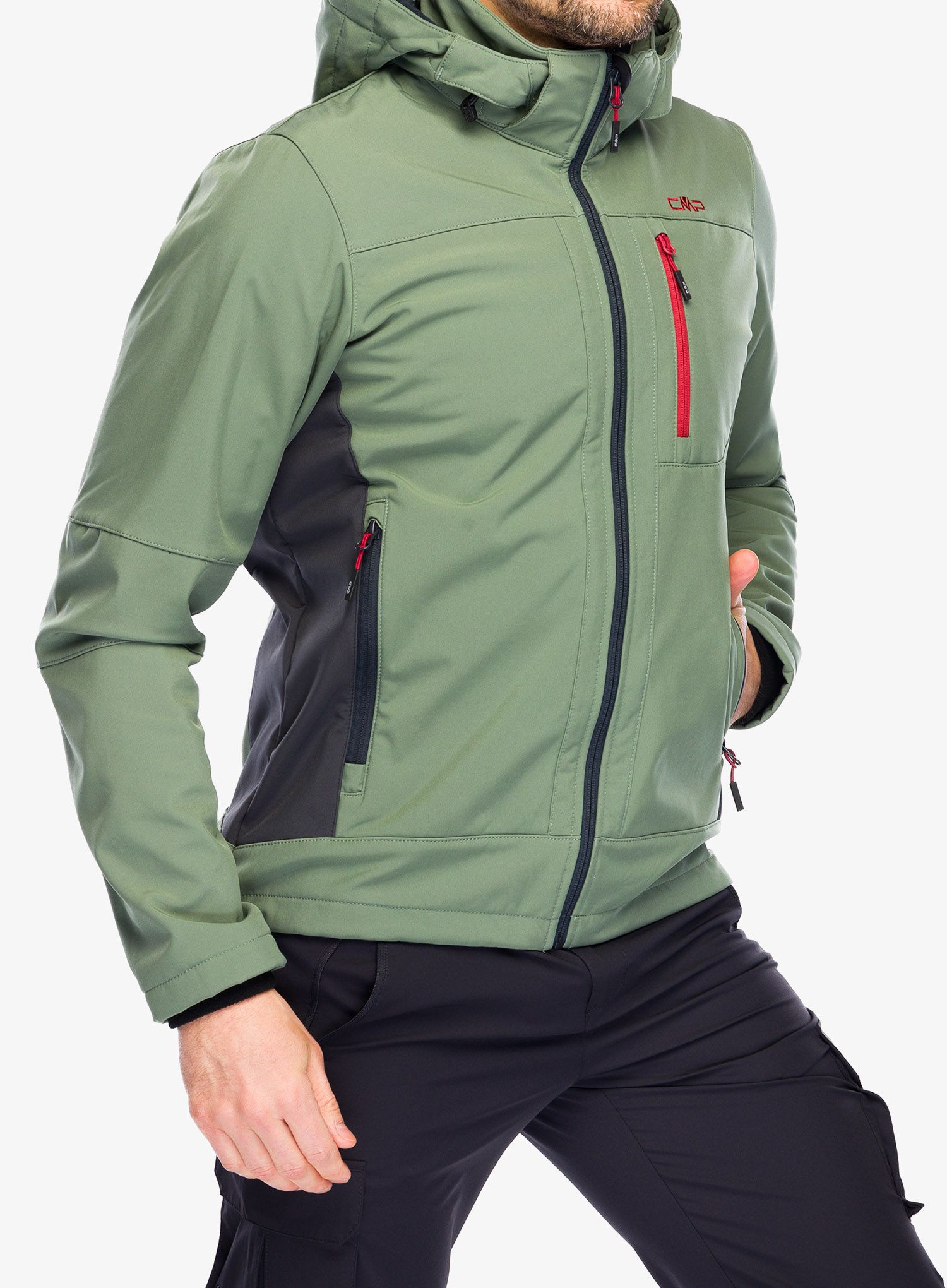 Softshell jakna CMP Vivo Jacket Zip Hood - salvia