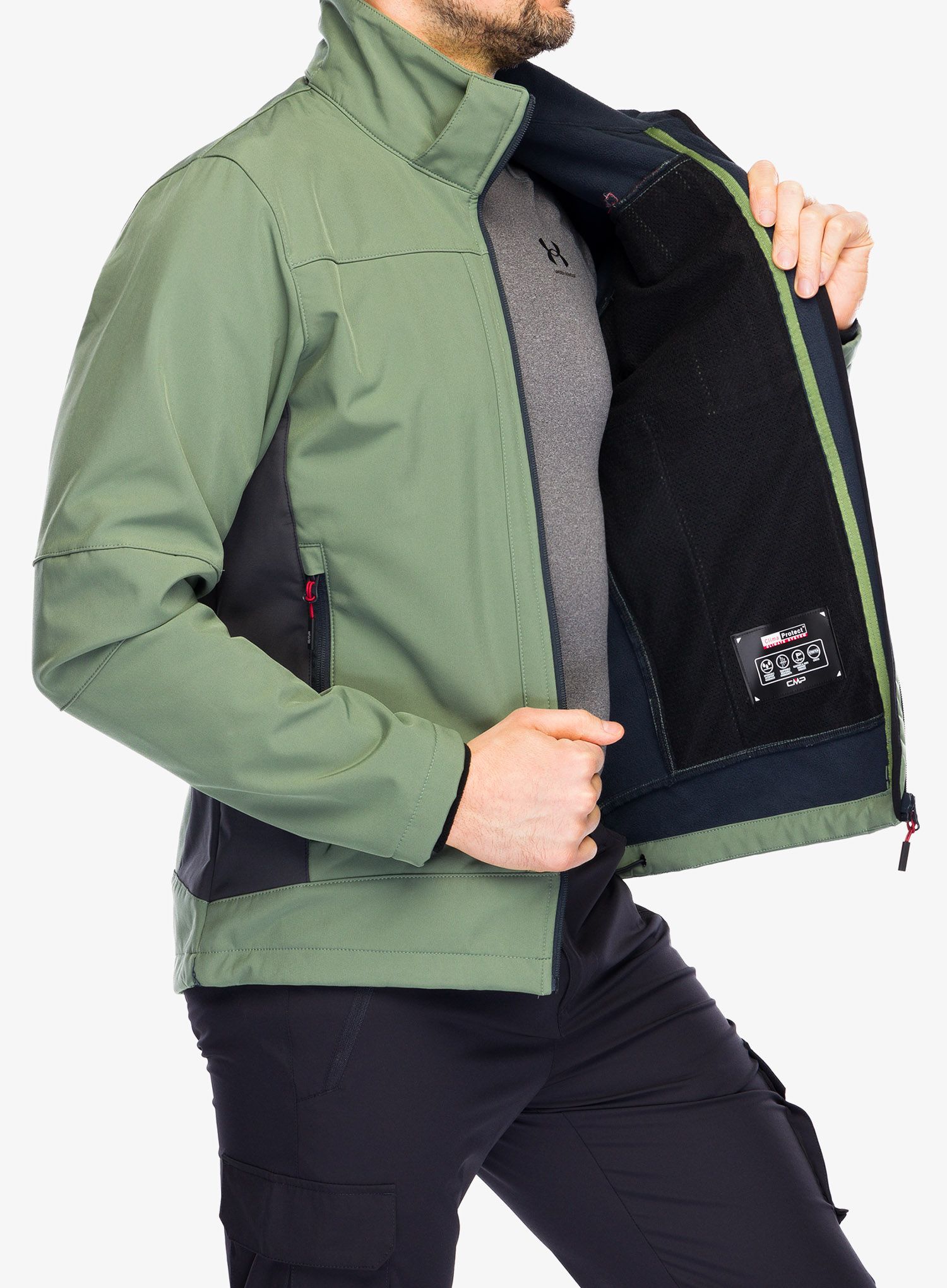 Softshell jakna CMP Vivo Jacket Zip Hood - salvia