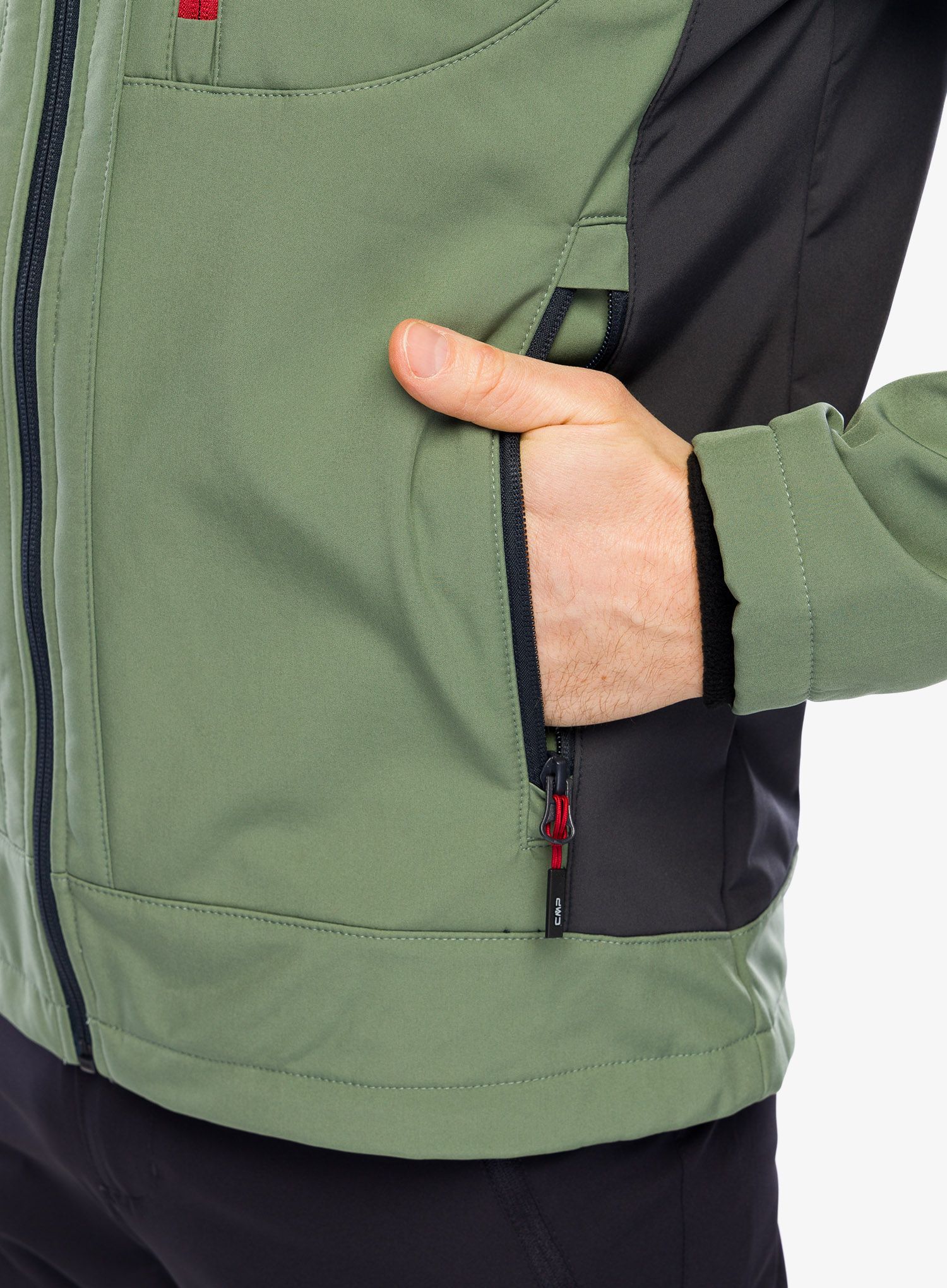 Softshell jakna CMP Vivo Jacket Zip Hood - salvia