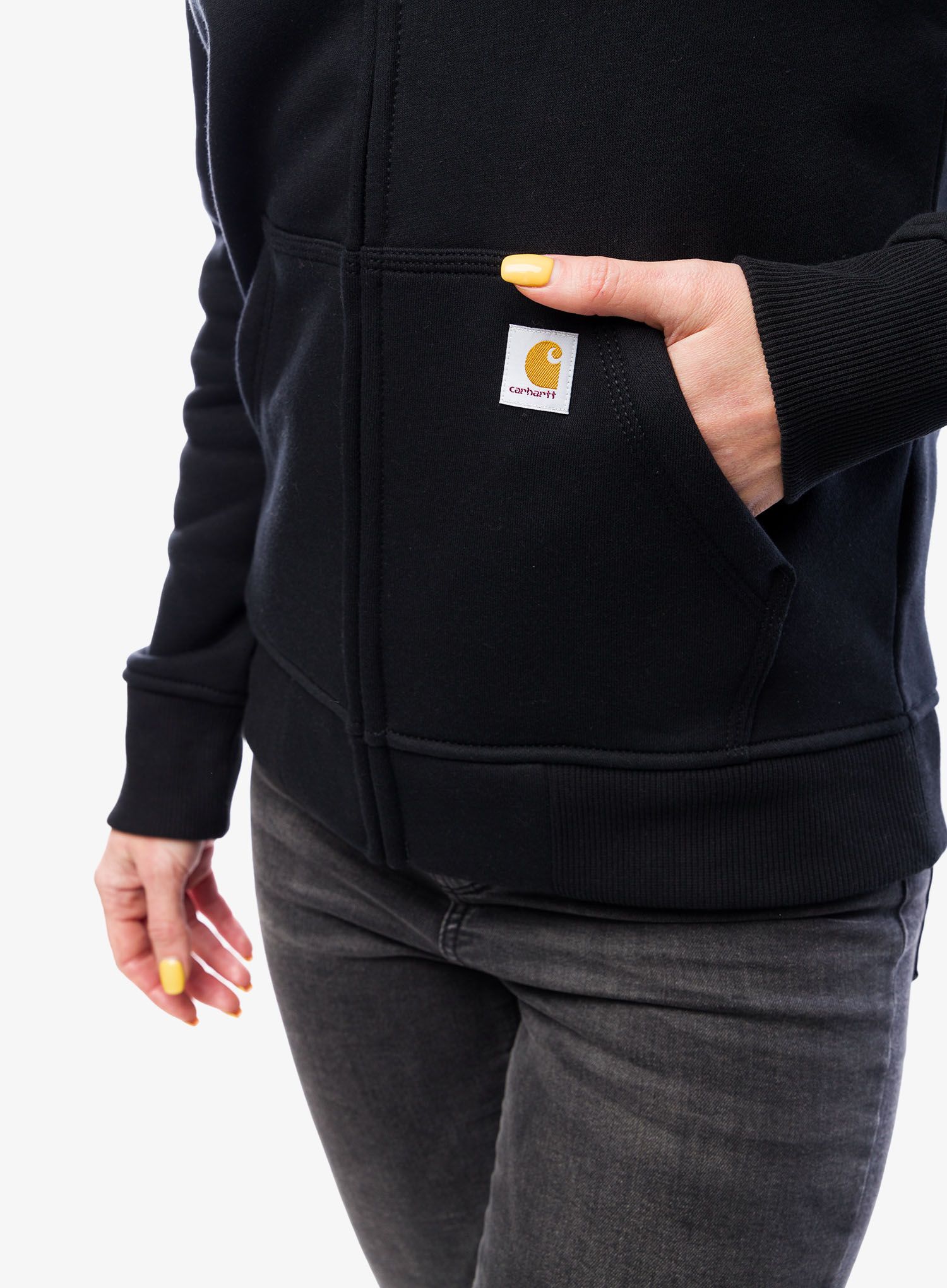 Dukserica s kapuljačom ženska Carhartt Clarksburg Zip Sweatshirt - black