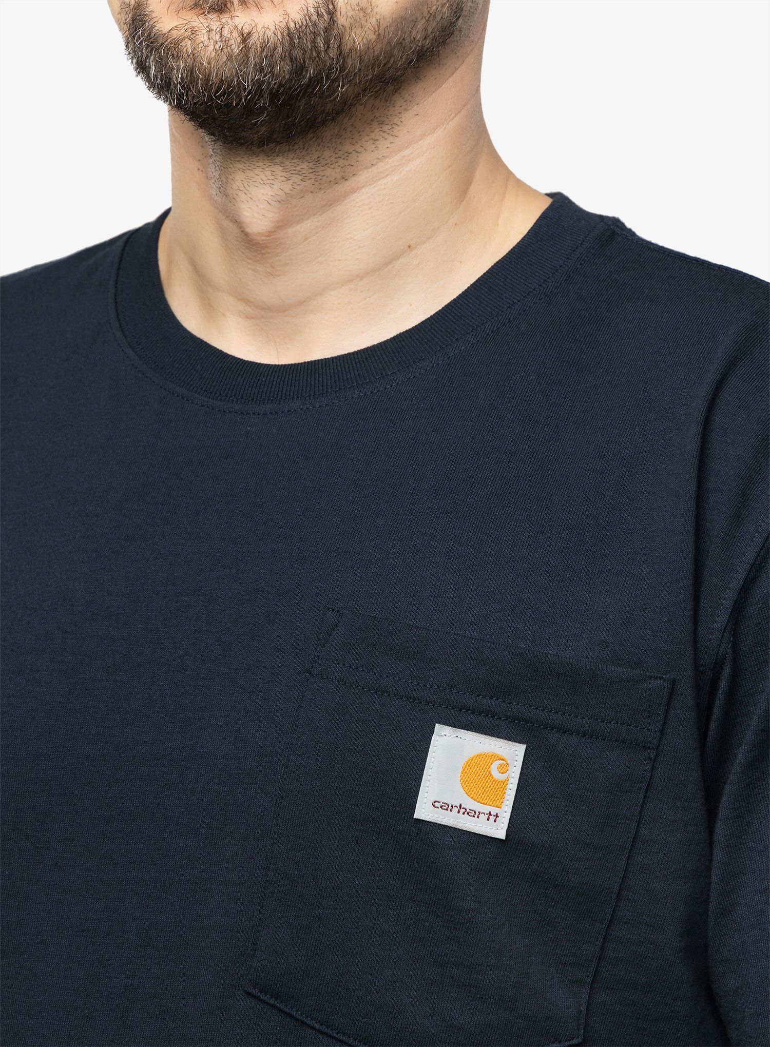 Pamučna majica Carhartt K87 Pocket S/S T-Shirt - navy