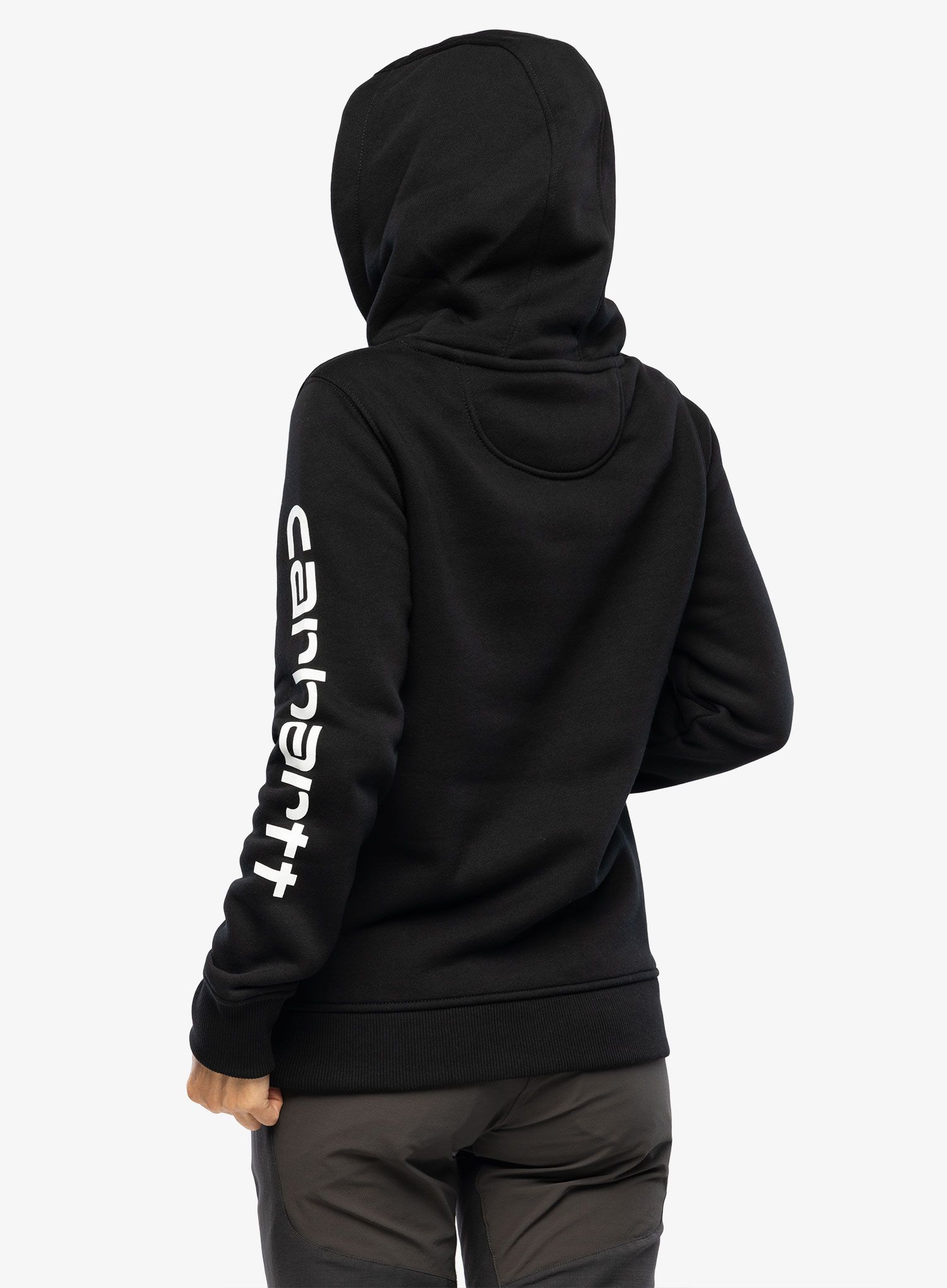 Dukserica s kapuljačom ženska Carhartt Logo Sleeve Graphic Sweatshirt - black