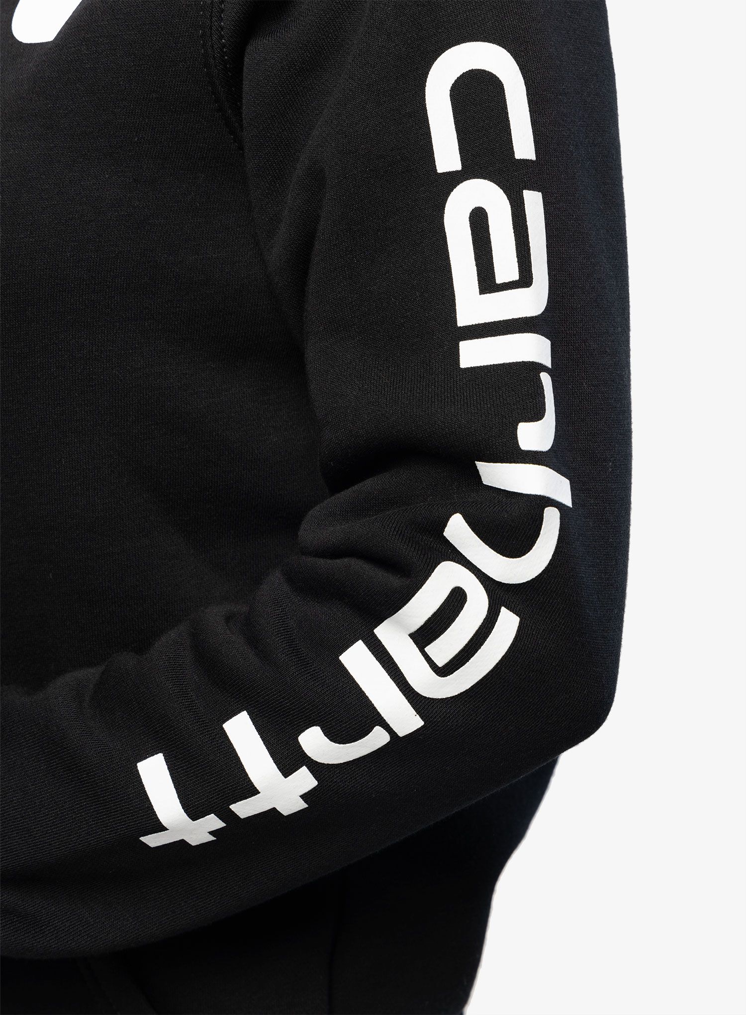 Dukserica s kapuljačom ženska Carhartt Logo Sleeve Graphic Sweatshirt - black