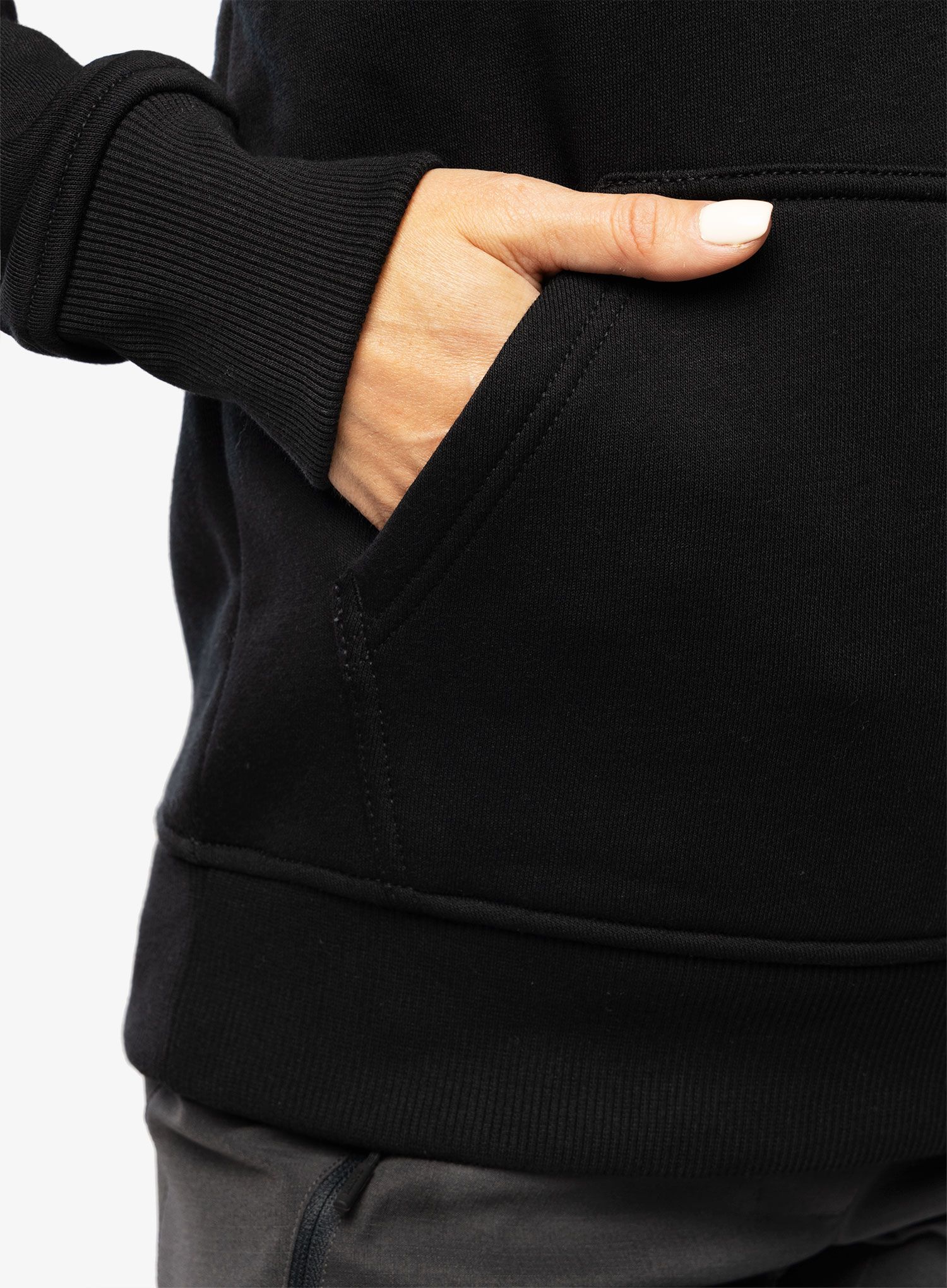 Dukserica s kapuljačom ženska Carhartt Logo Sleeve Graphic Sweatshirt - black