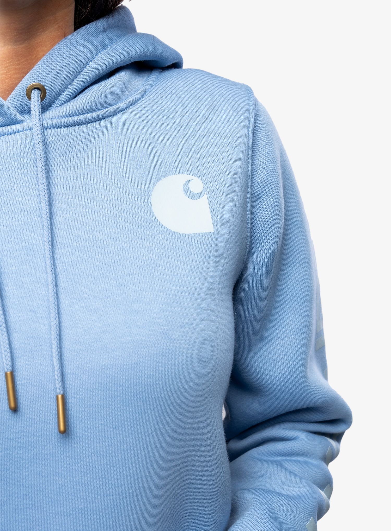 Ženska dukserica Carhartt Logo Sleeve Graphic Sweatshirt - skystone