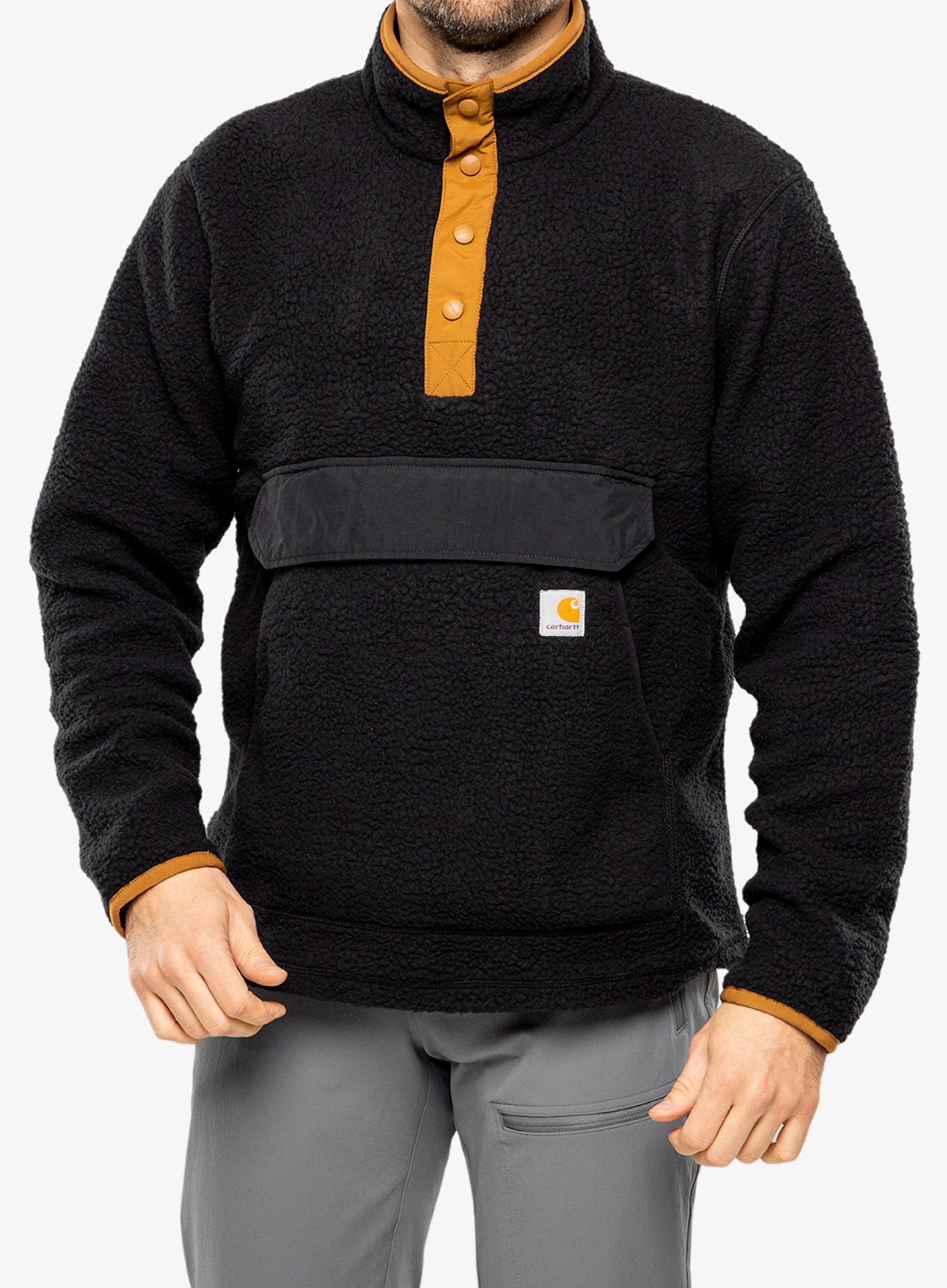 Jakna od flisa Carhartt Relaxed Fit Fleece Pullover - black