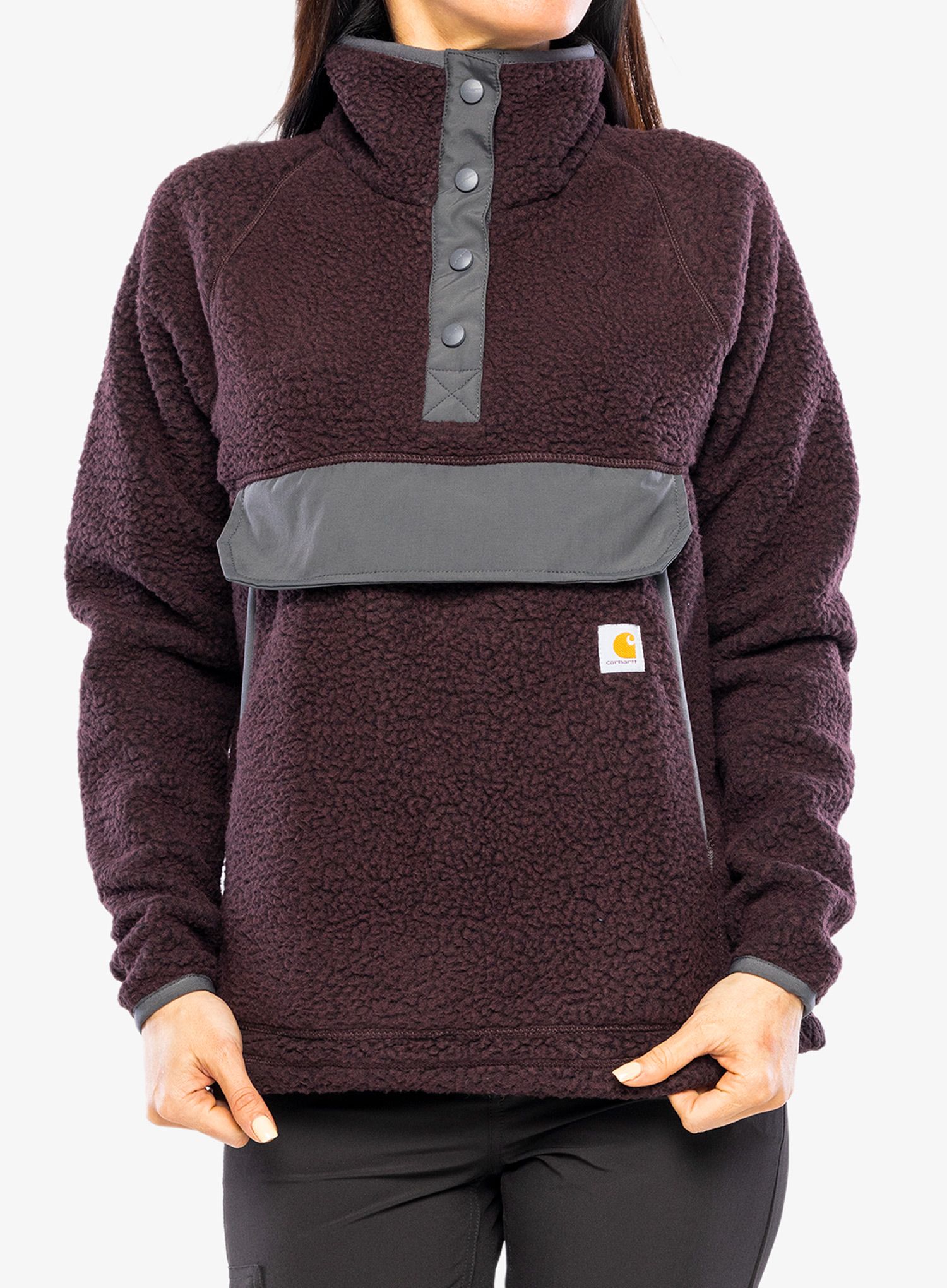 Ženska jakna od flisa Carhartt Relaxed Fit Fleece Pullover - blackberry heather