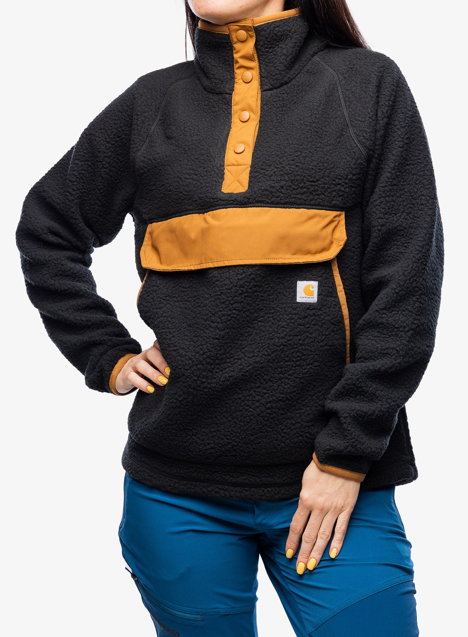 Ženska jakna od flisa Carhartt Relaxed Fit Fleece Pullover - black