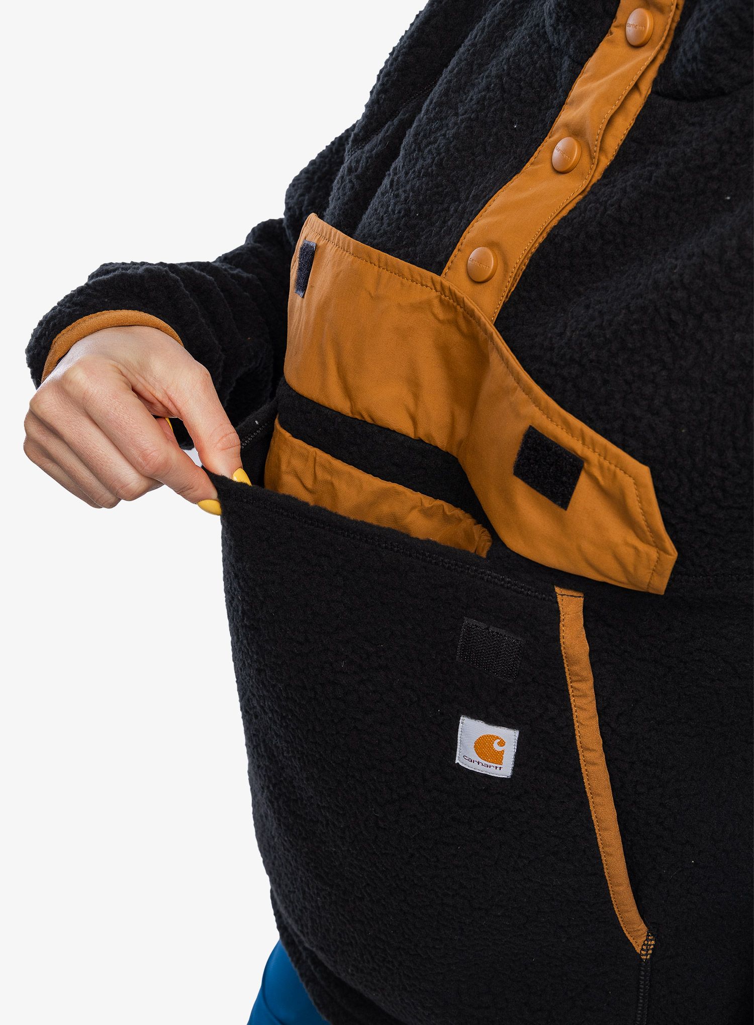 Ženska jakna od flisa Carhartt Relaxed Fit Fleece Pullover - black