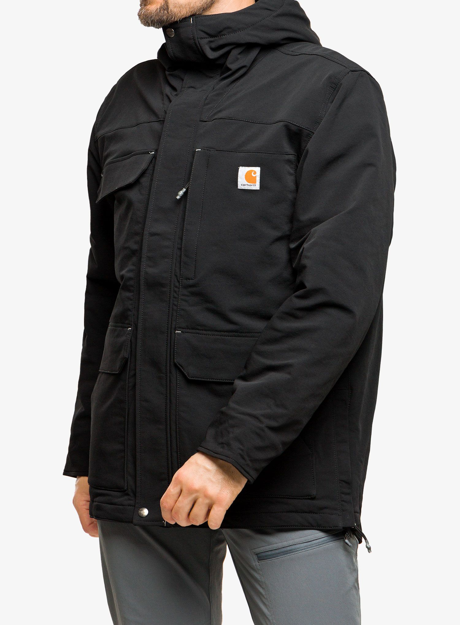 Jakna s postavom Carhartt Super Dux Bonded Chore Coat - black