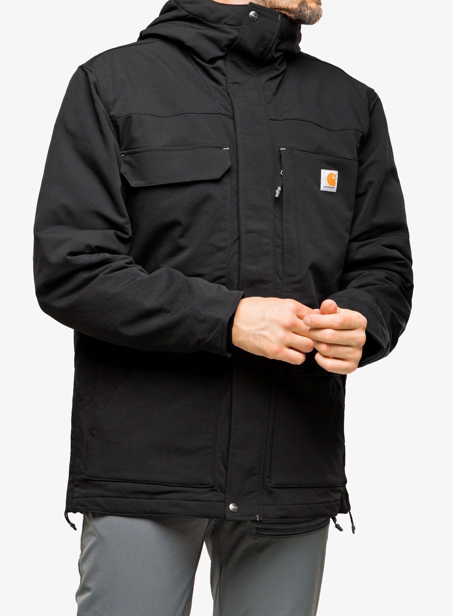 Jakna s postavom Carhartt Super Dux Bonded Chore Coat - black