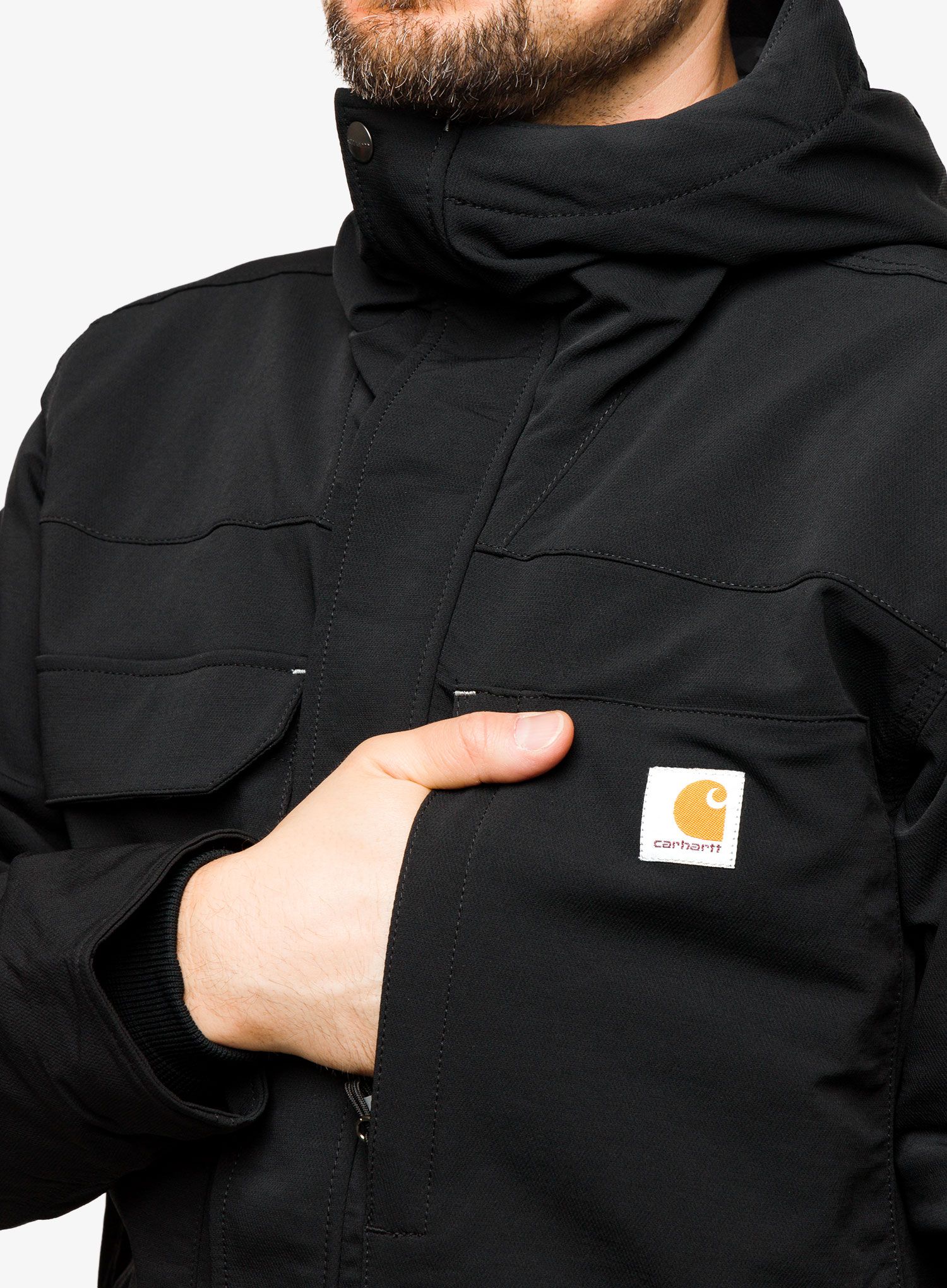 Jakna s postavom Carhartt Super Dux Bonded Chore Coat - black