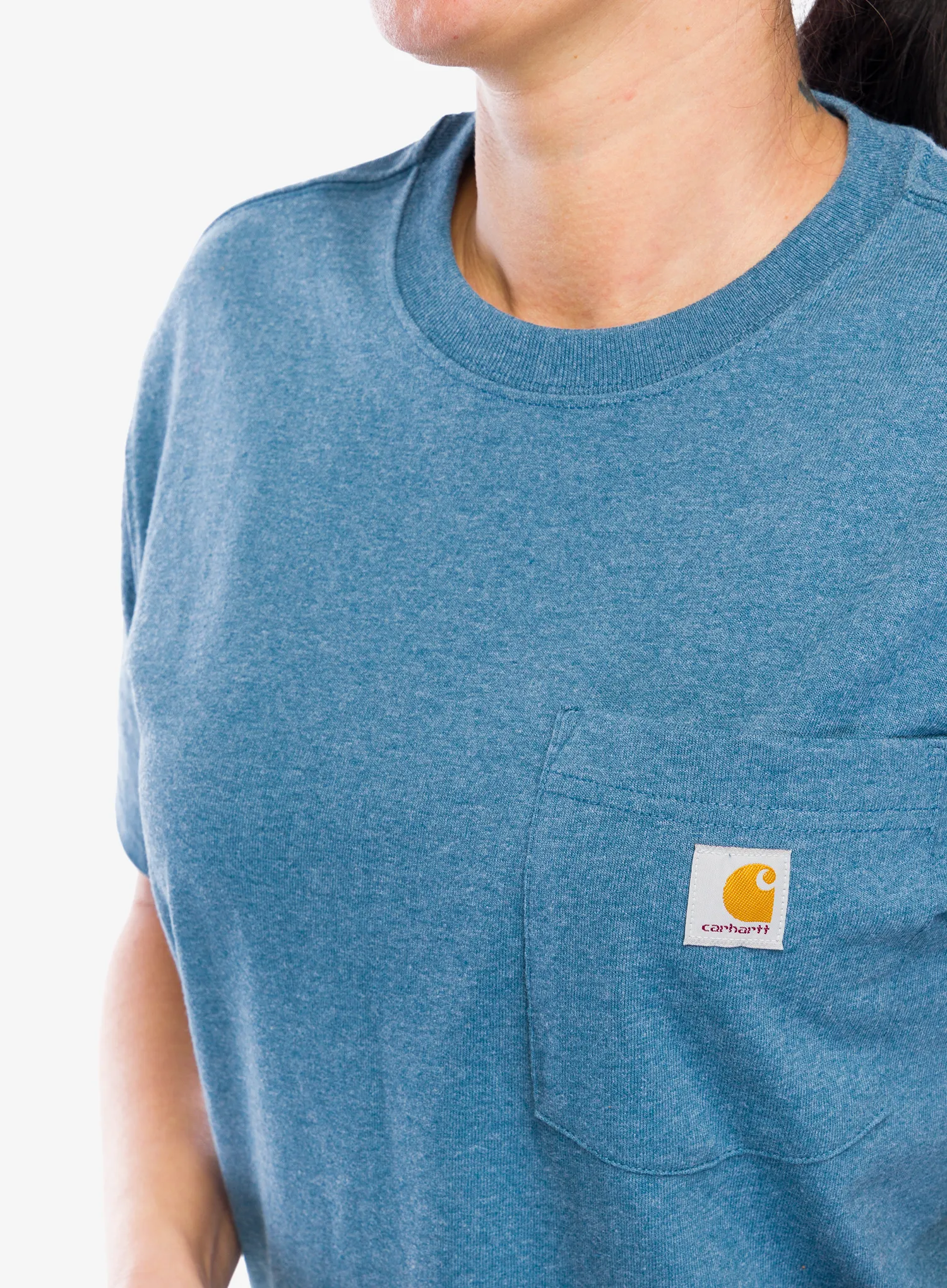 Ženska pamučna majica Carhartt Workwear Pocket S/S T-Shirt - thundercloud heather
