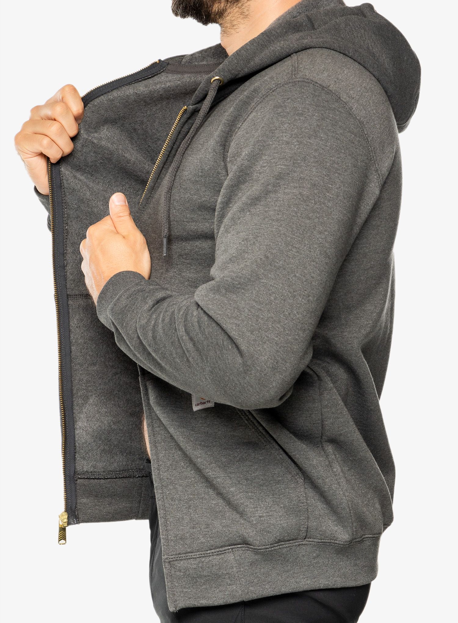 Dukserica na otkopčavanje Carhartt Zip Hooded Sweatshirt - carbon heather