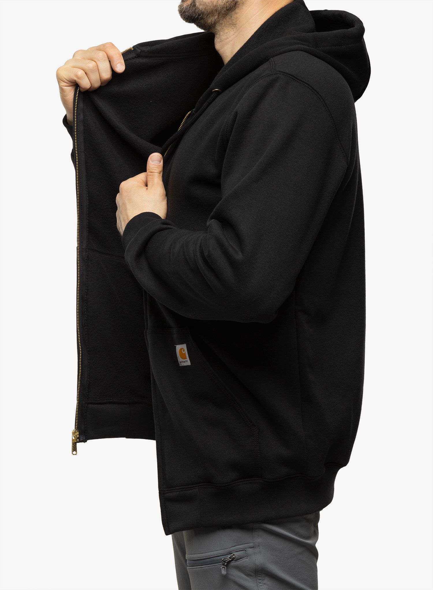 Majica s kapuljačom Carhartt Zip Hooded Sweatshirt - black