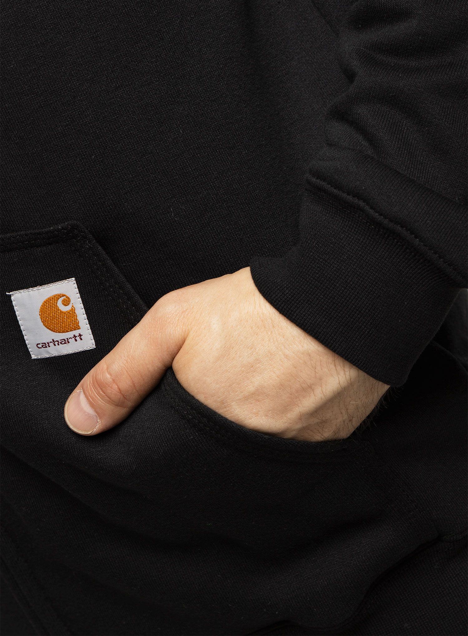 Majica s kapuljačom Carhartt Zip Hooded Sweatshirt - black