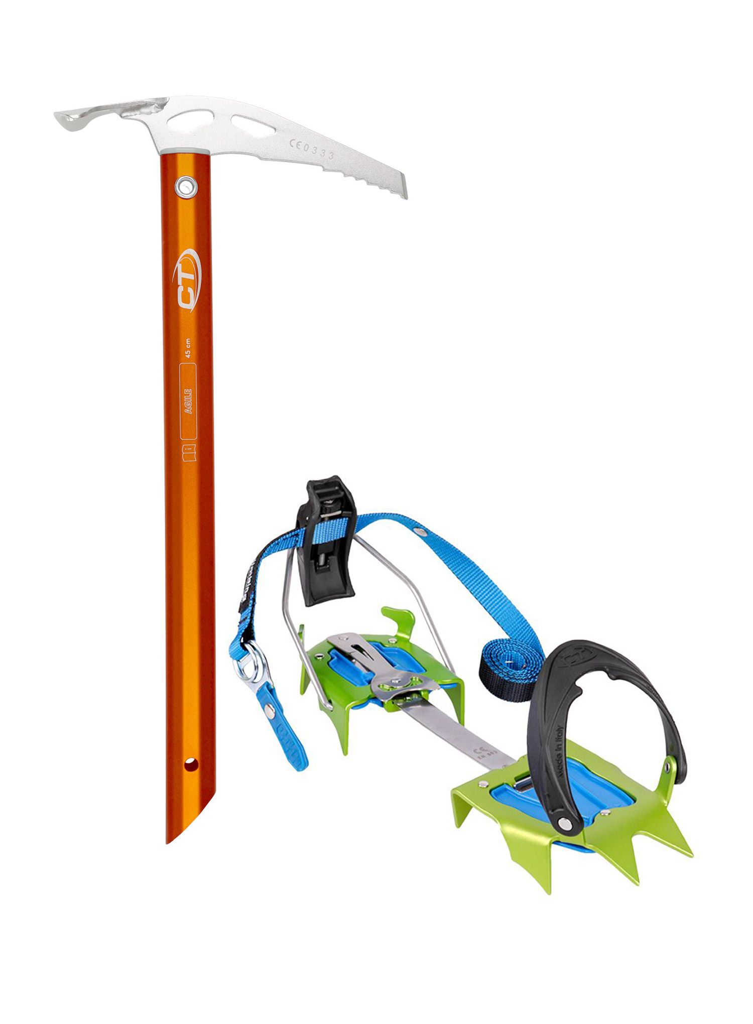 Set dereze cepin Climbing Technology/SKYLOTEC Snow Flex semi-automatic + Agile Ice Axe
