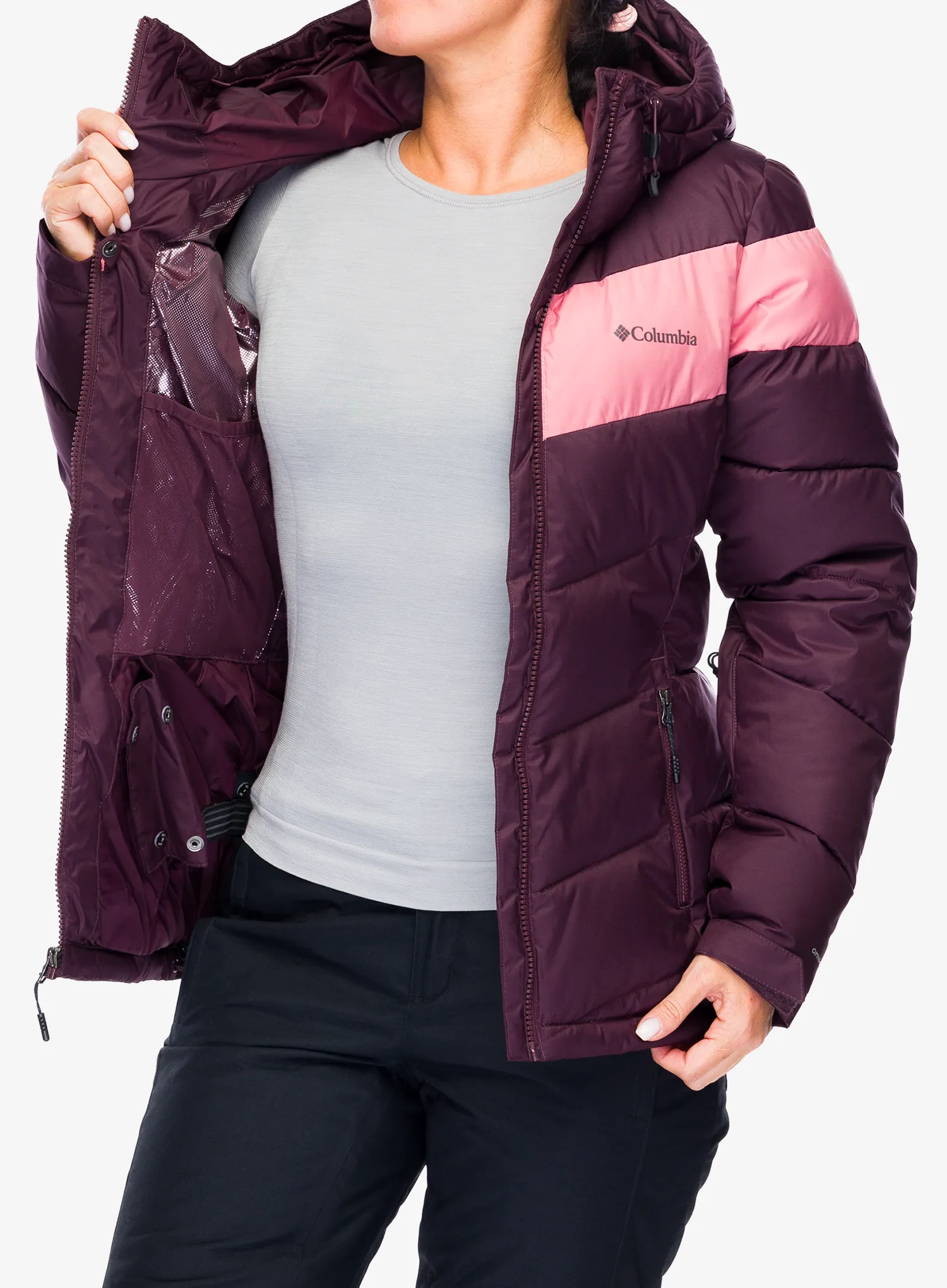 Jakna s postavom ženska Columbia Abbott Peak II Insulated Jacket - moonvista/pink agave