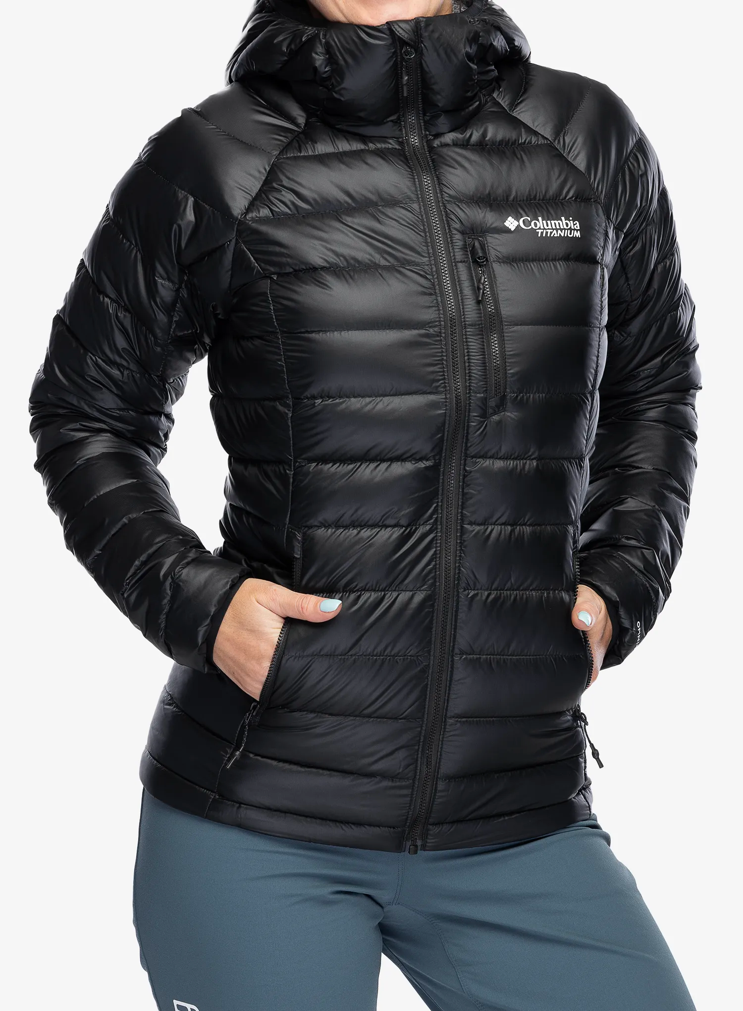 Ženska perjana jakna Columbia Arctic Crest Down Hooded Jacket - black