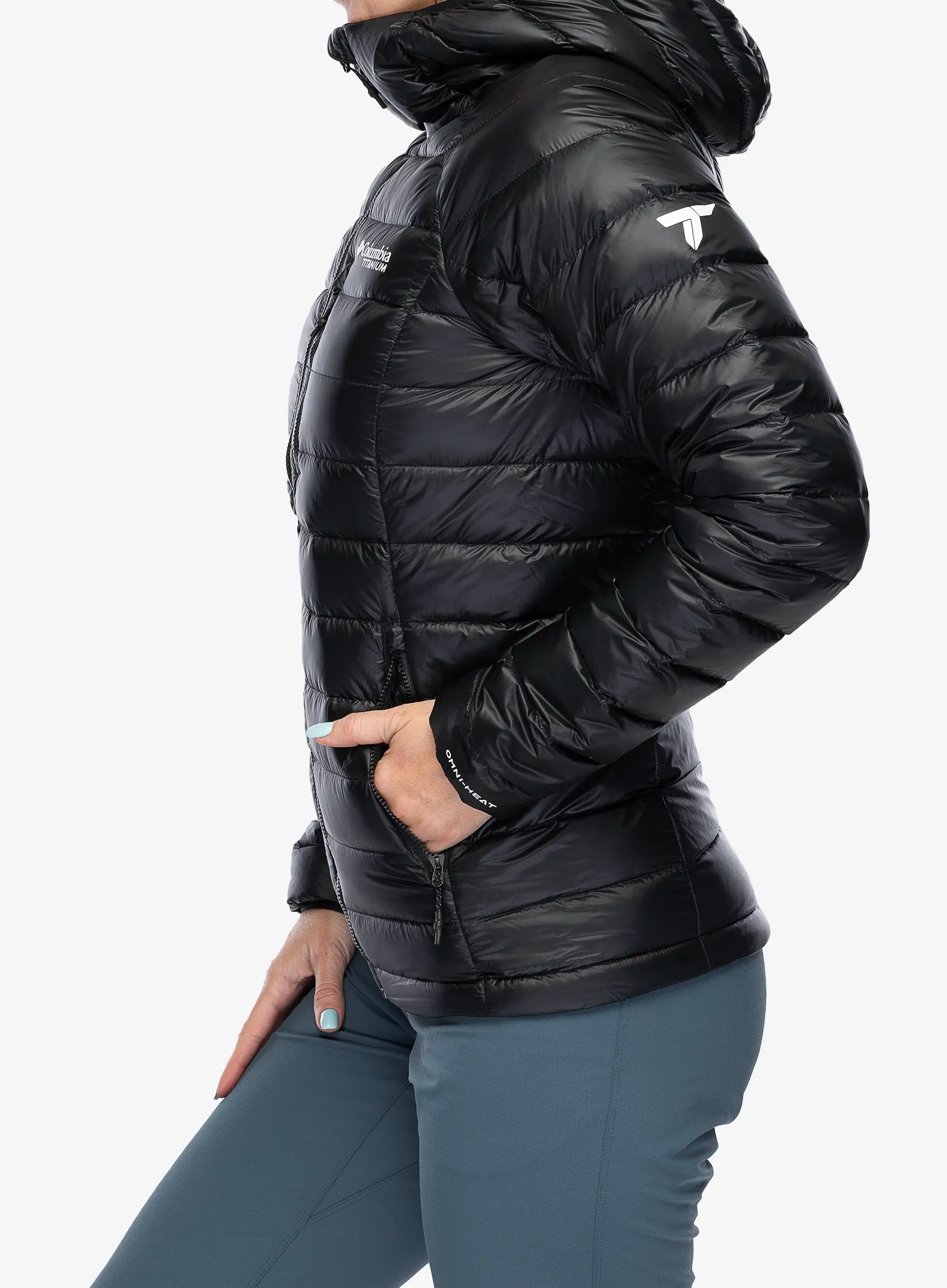 Ženska perjana jakna Columbia Arctic Crest Down Hooded Jacket - black