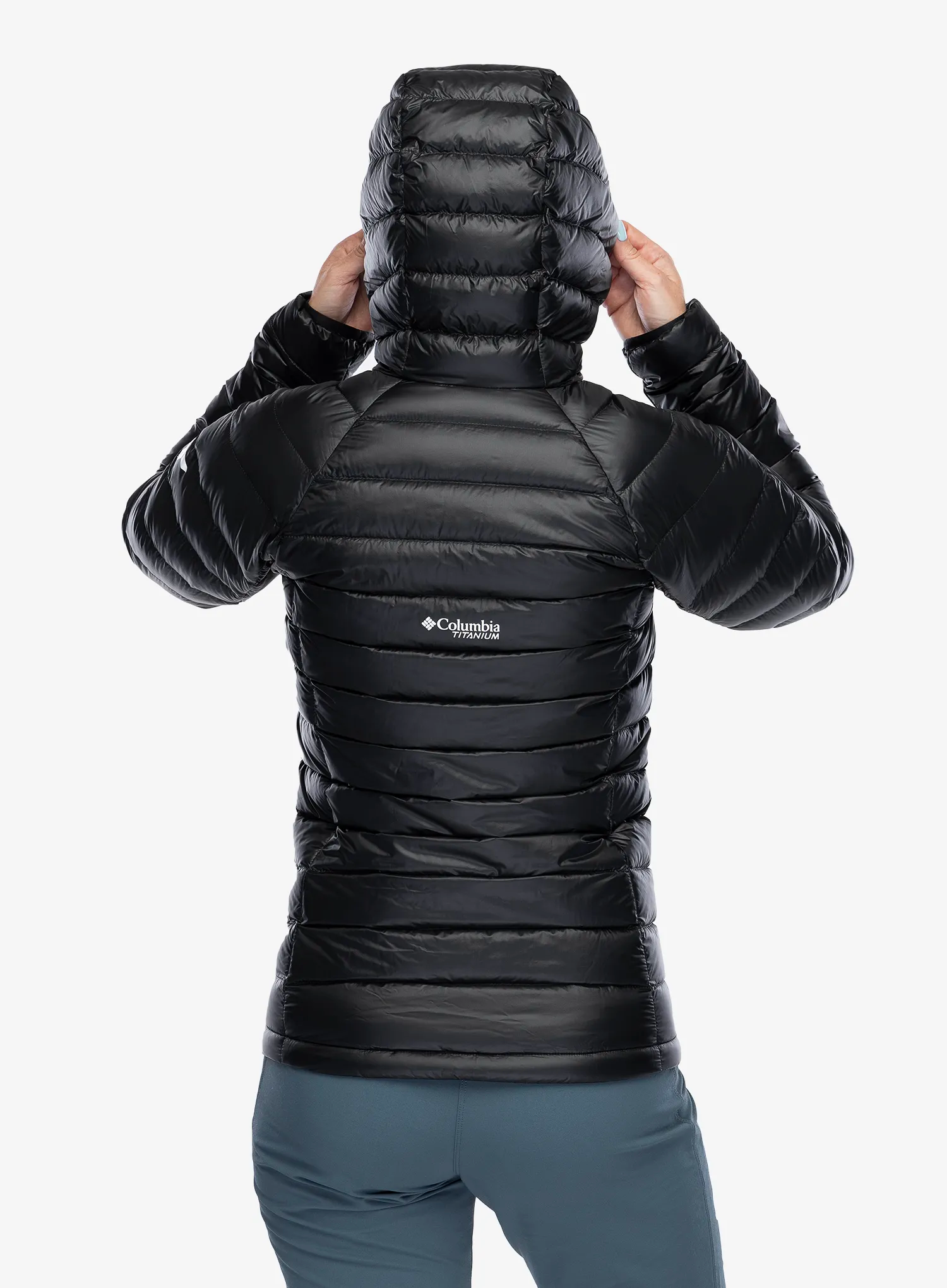 Ženska perjana jakna Columbia Arctic Crest Down Hooded Jacket - black
