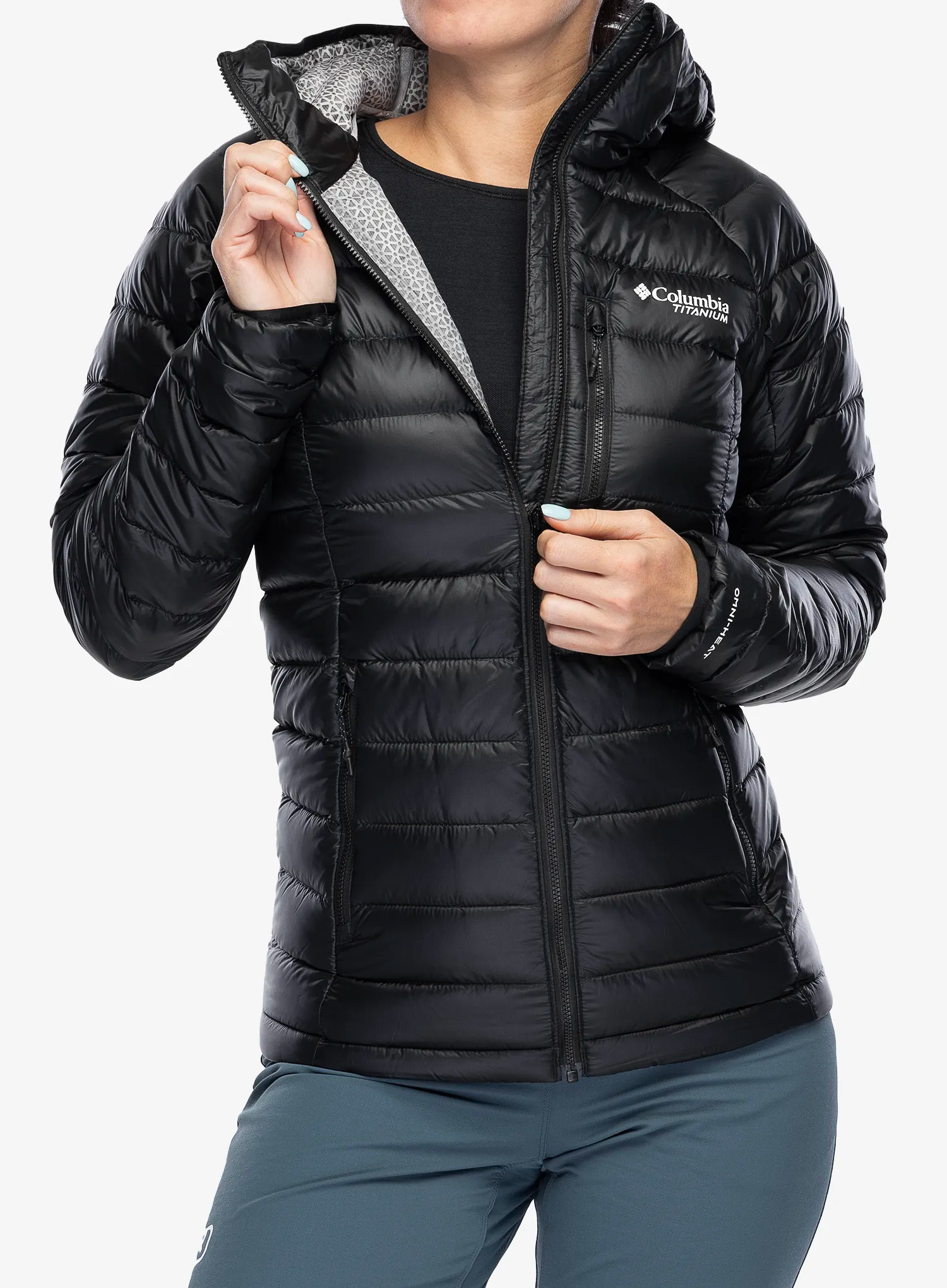 Ženska perjana jakna Columbia Arctic Crest Down Hooded Jacket - black