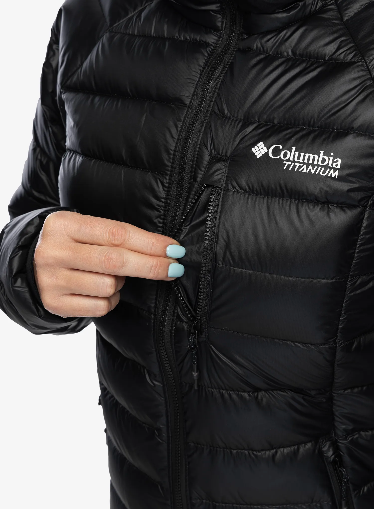 Ženska perjana jakna Columbia Arctic Crest Down Hooded Jacket - black