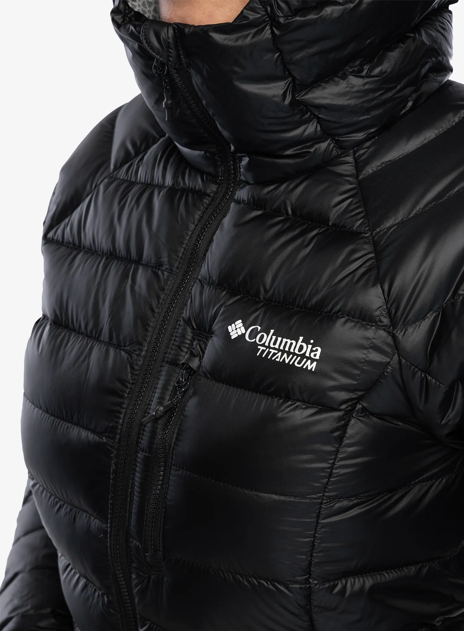 Ženska perjana jakna Columbia Arctic Crest Down Hooded Jacket - black