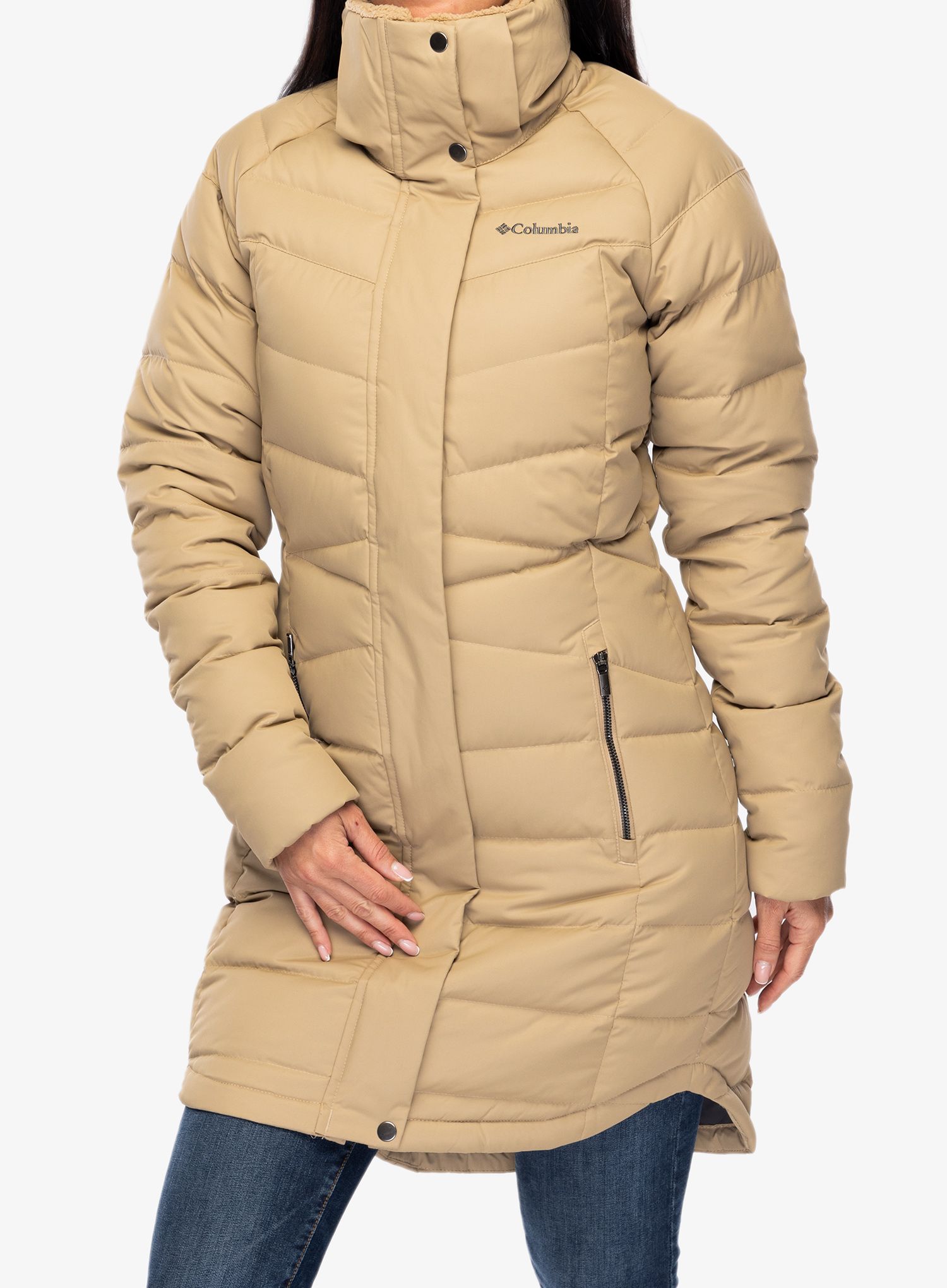 Ženski perjani kaput Columbia Belle Isle Mid Down Jacket - beach