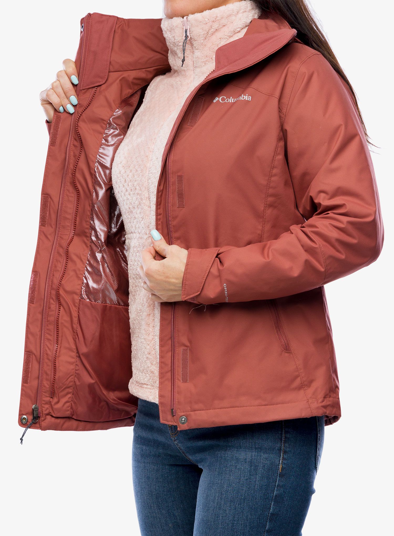 Ženska jakna 3u1 Columbia Bugaboo II Fleece Interchange Jacket - beetroot/dusty pink