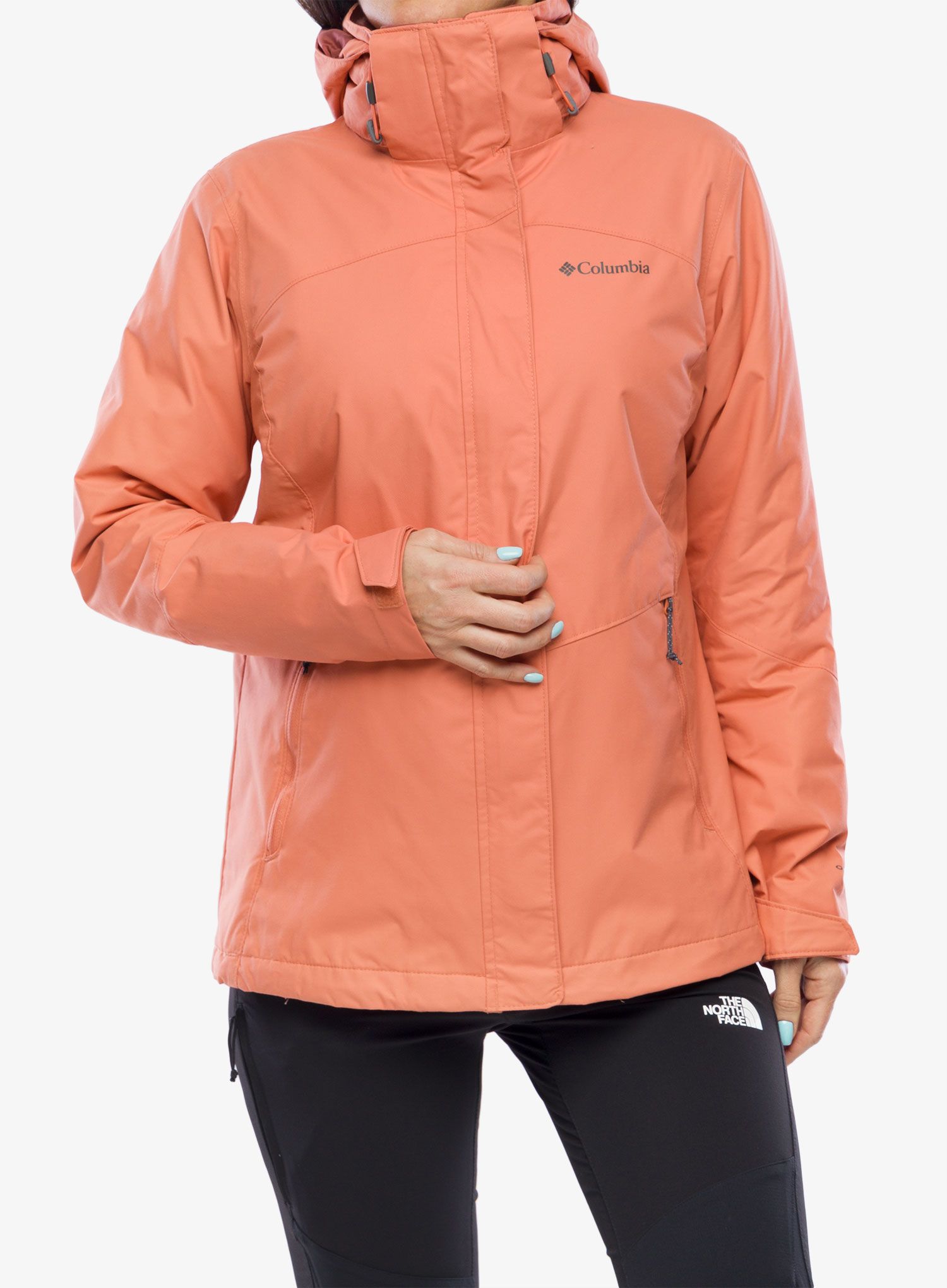 Ženska jakna 3u1 Columbia Bugaboo II Fleece Interchange Jacket - faded peach/beetroot lining