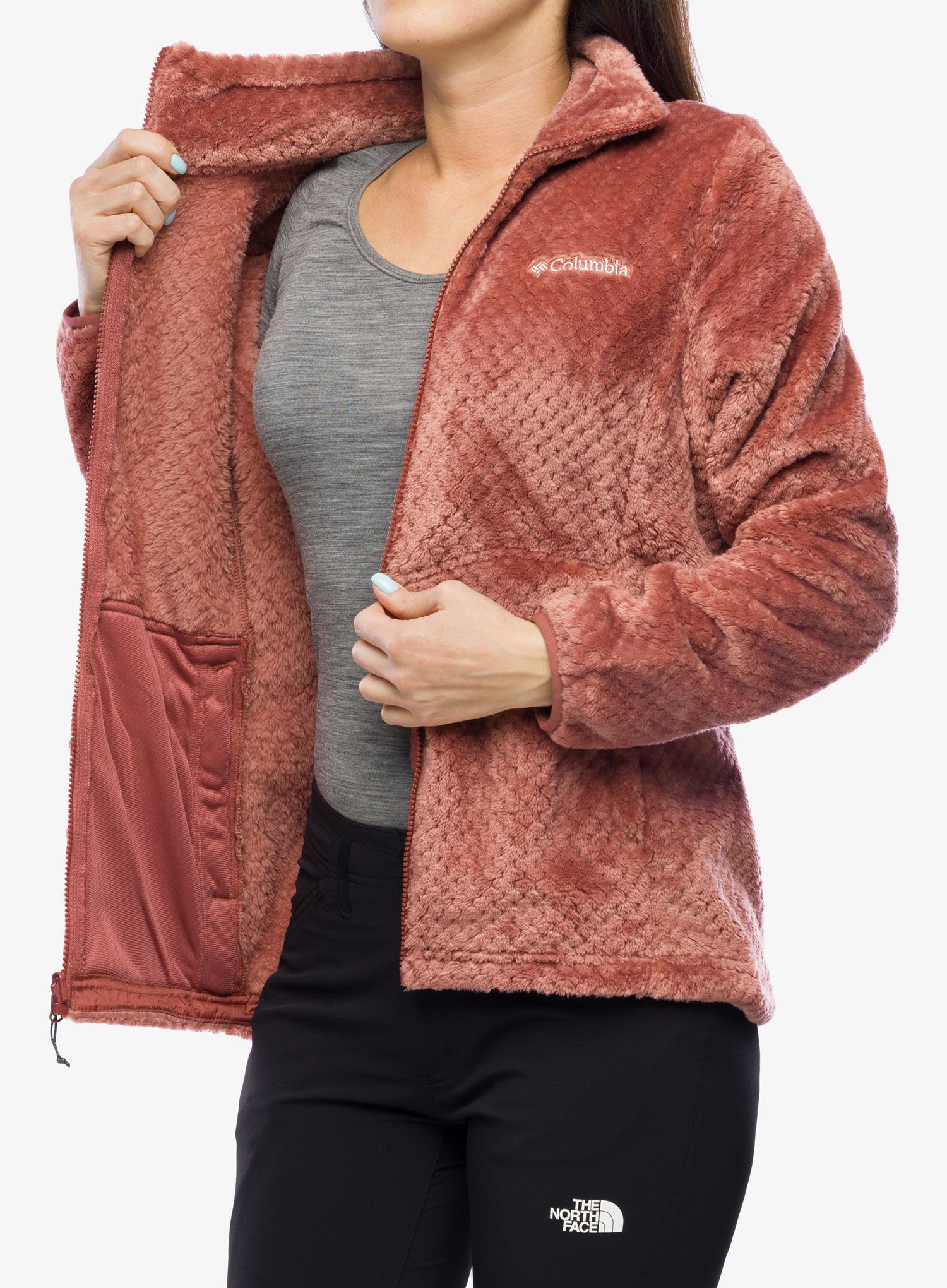 Ženska jakna 3u1 Columbia Bugaboo II Fleece Interchange Jacket - faded peach/beetroot lining