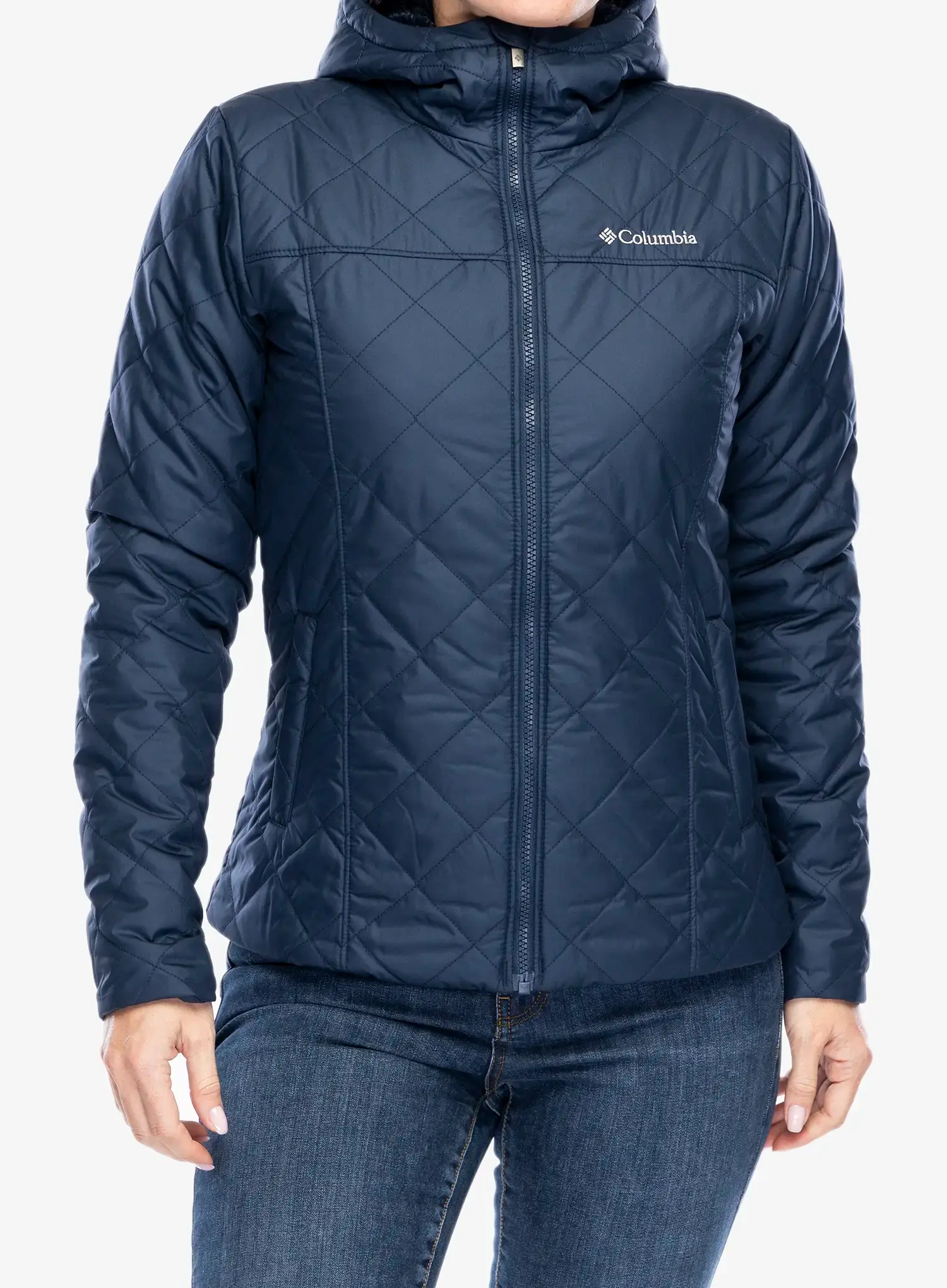 Jakna s postavom ženska Columbia Copper Crest II Hooded Jacket - collegiate navy
