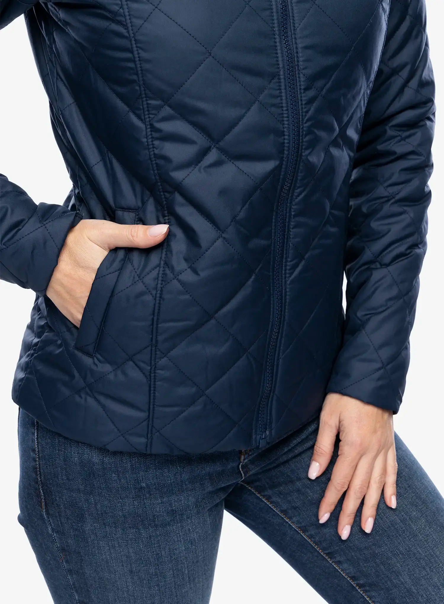 Jakna s postavom ženska Columbia Copper Crest II Hooded Jacket - collegiate navy