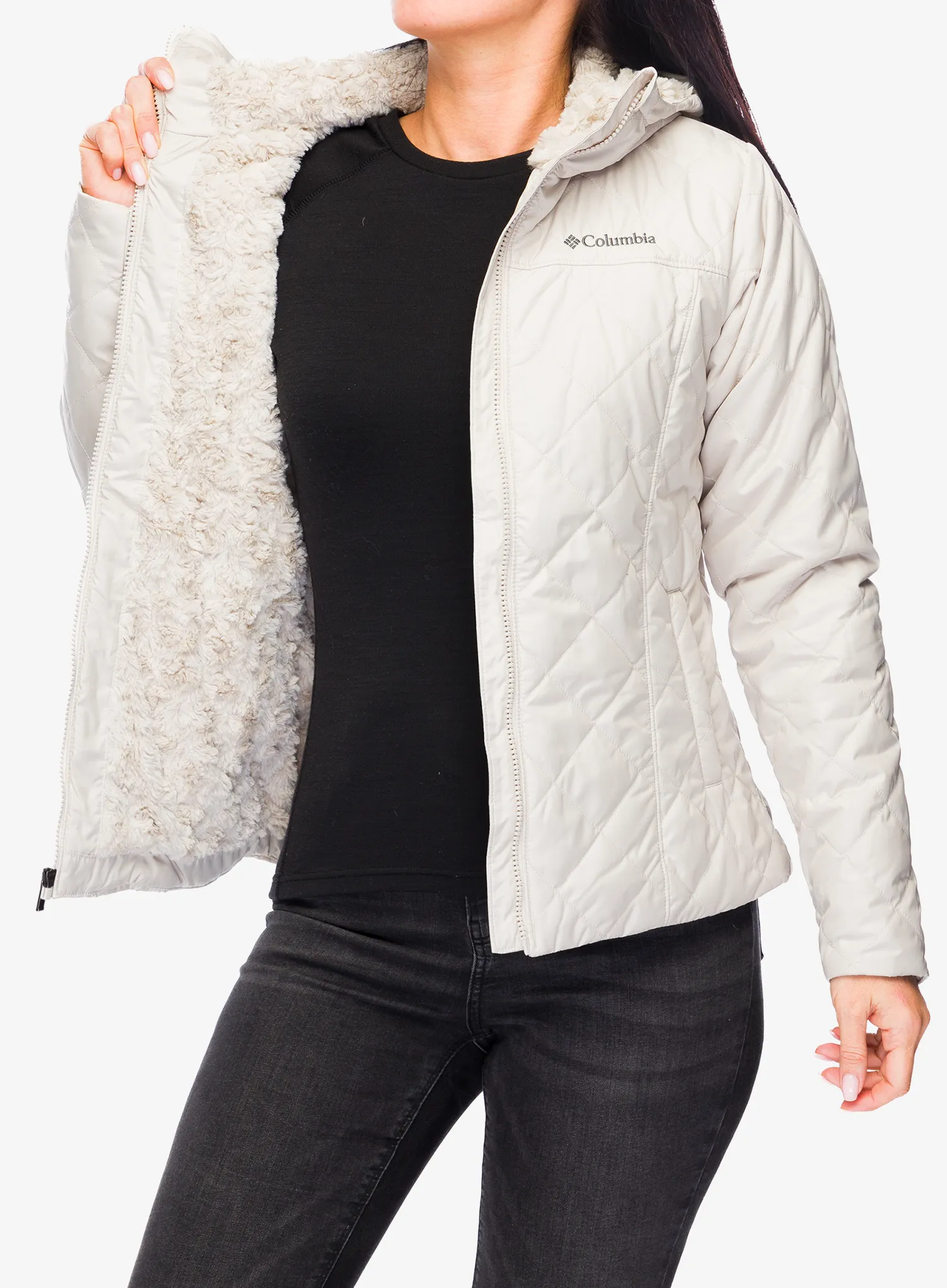 Jakna s postavom ženska Columbia Copper Crest II Hooded Jacket - dark stone