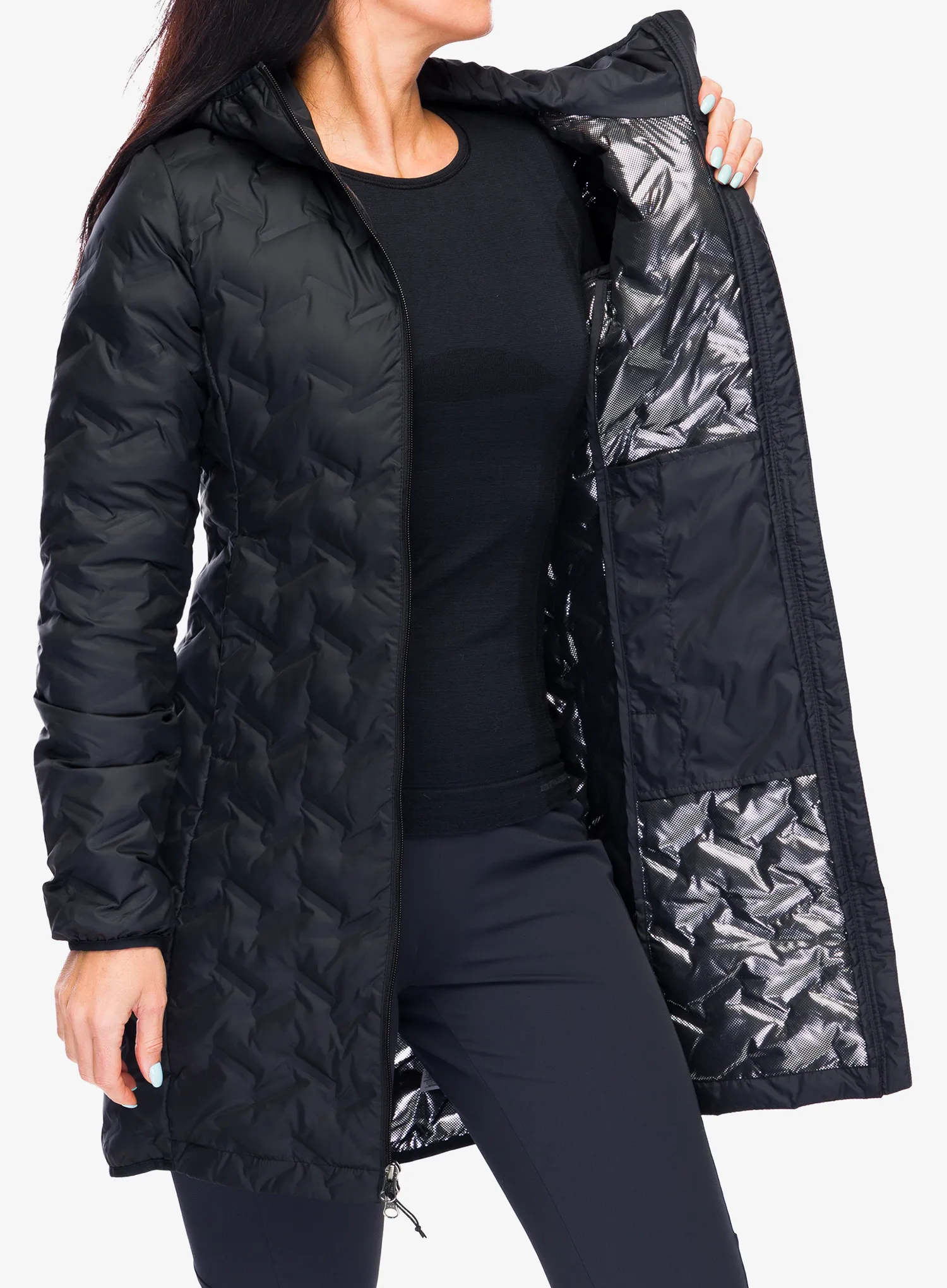 Ženski perjani kaput Columbia Delta Ridge II Long Down Jacket - black