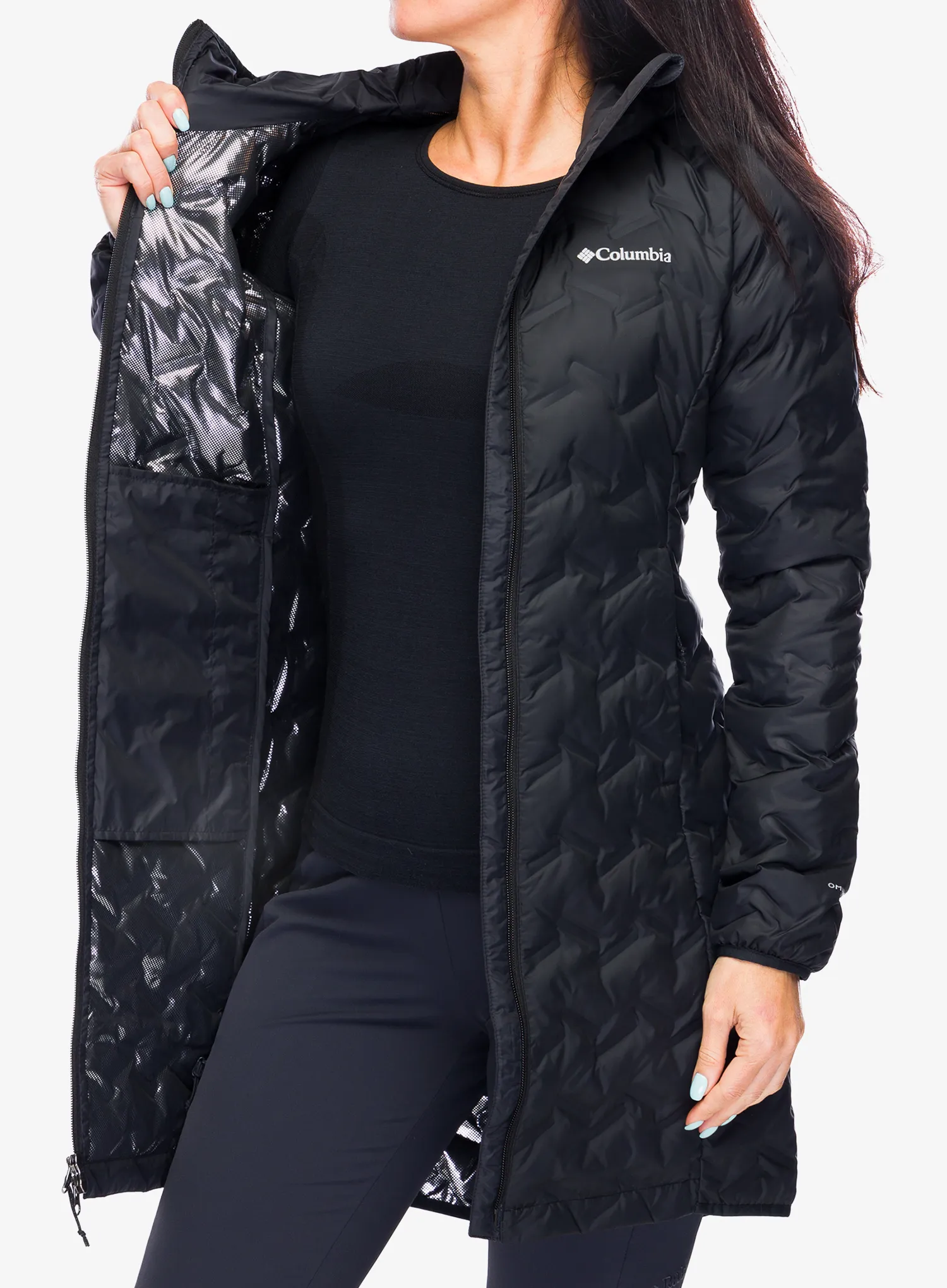 Ženski perjani kaput Columbia Delta Ridge II Long Down Jacket - black