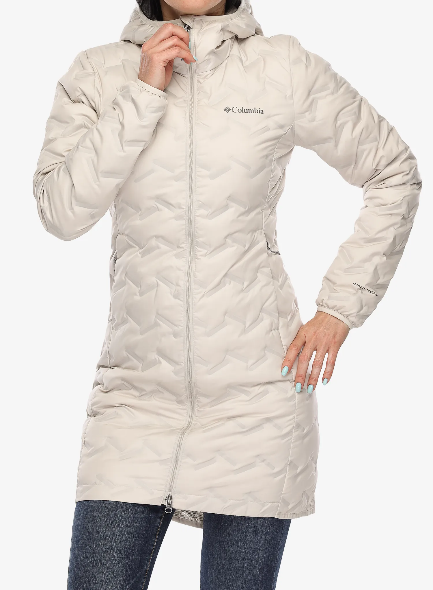 Ženski perjani kaput Columbia Delta Ridge II Long Down Jacket - dark stone
