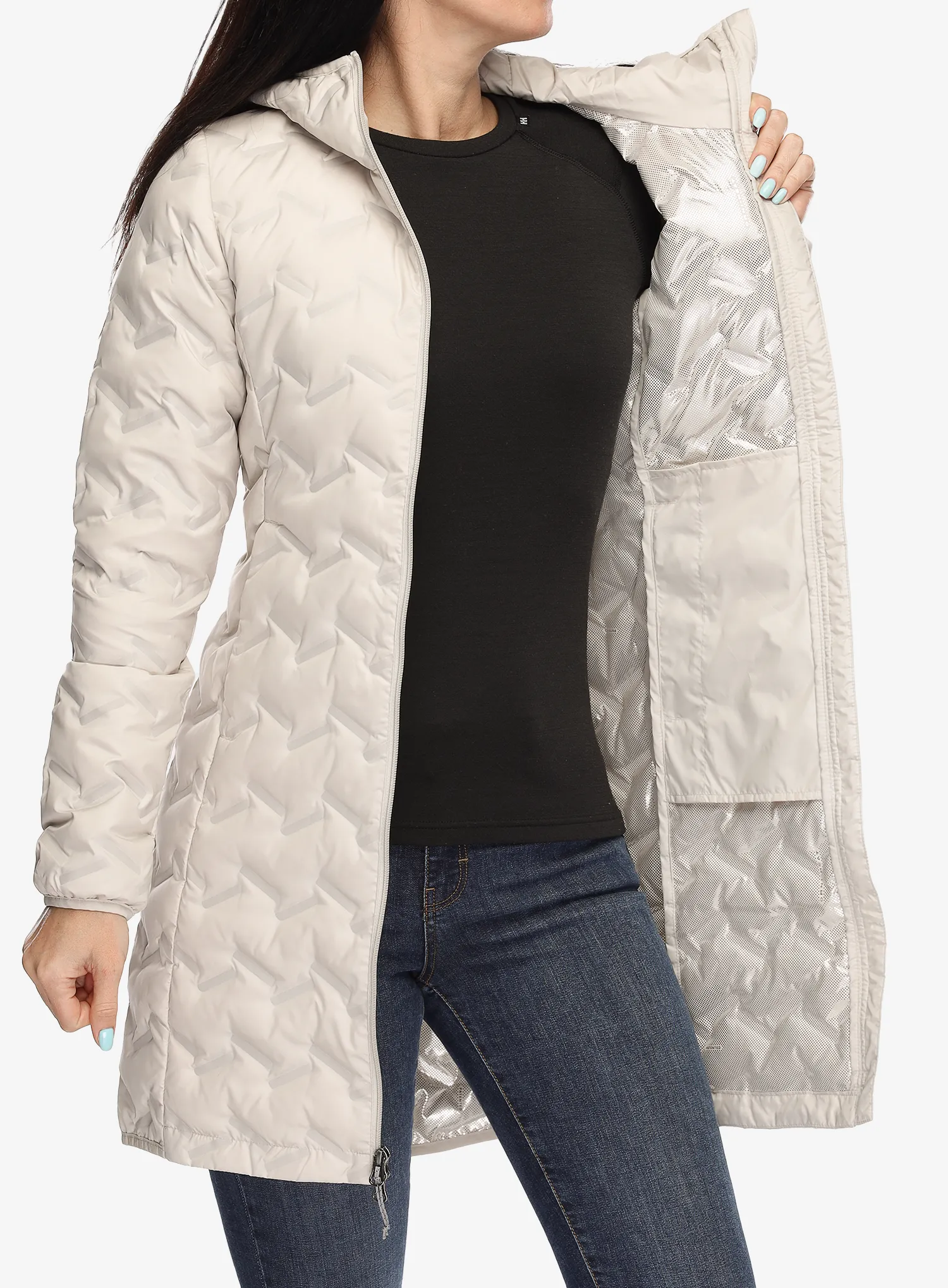 Ženski perjani kaput Columbia Delta Ridge II Long Down Jacket - dark stone