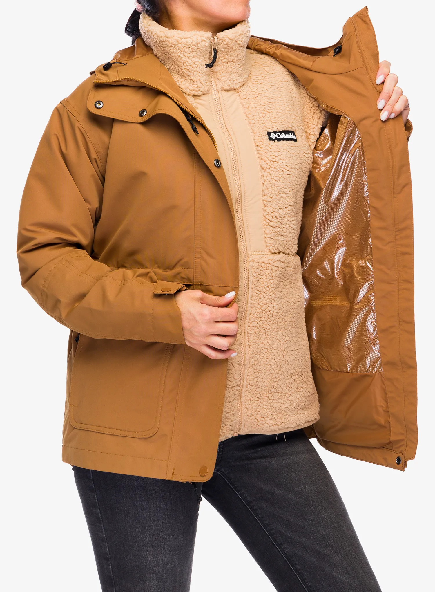 Ženska jakna 3u1 Columbia Drop Ridge II Interchange Jacket - camel brown