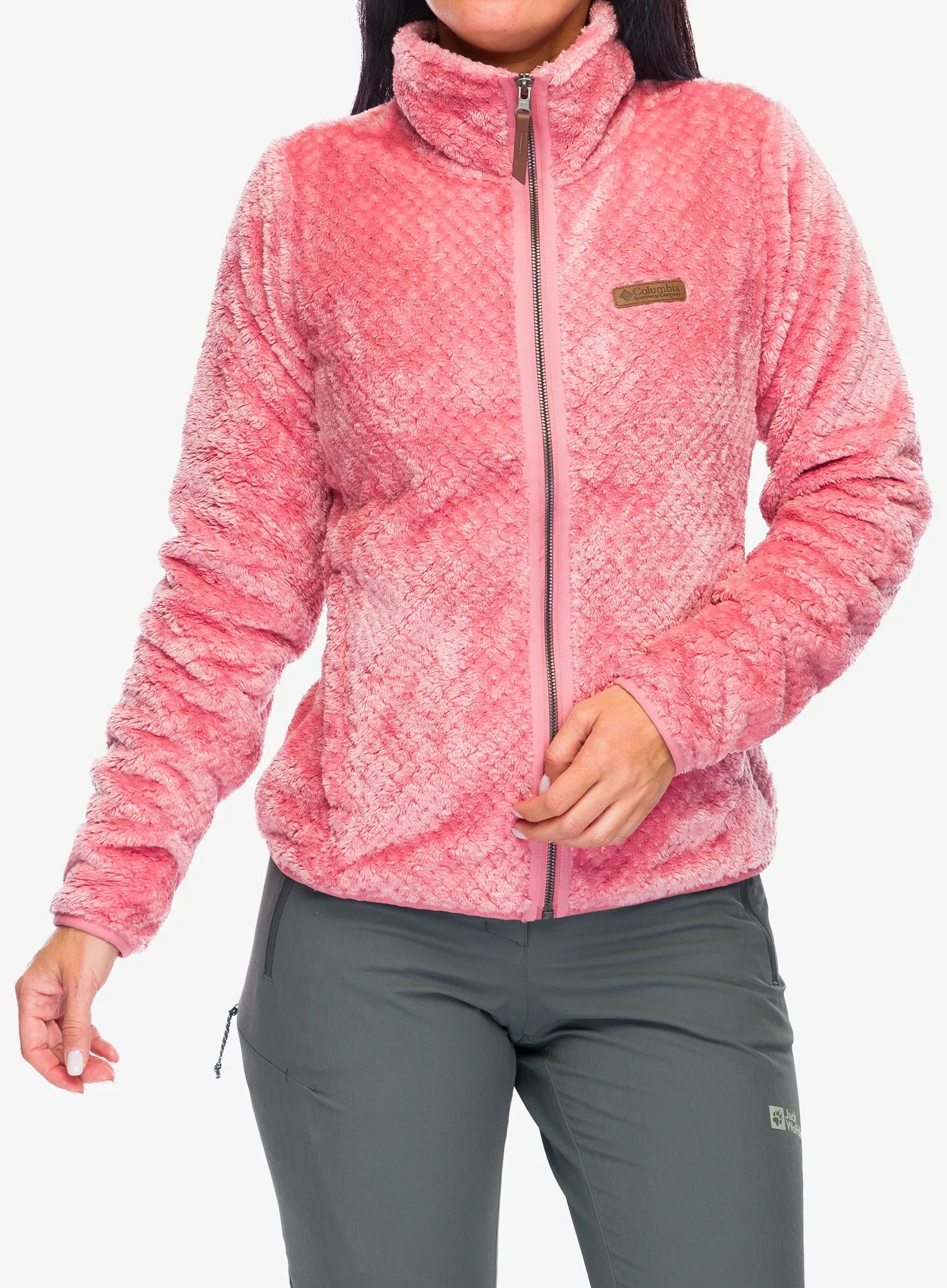 Ženska jakna od flisa Columbia Fire Side II Sherpa - pink agave