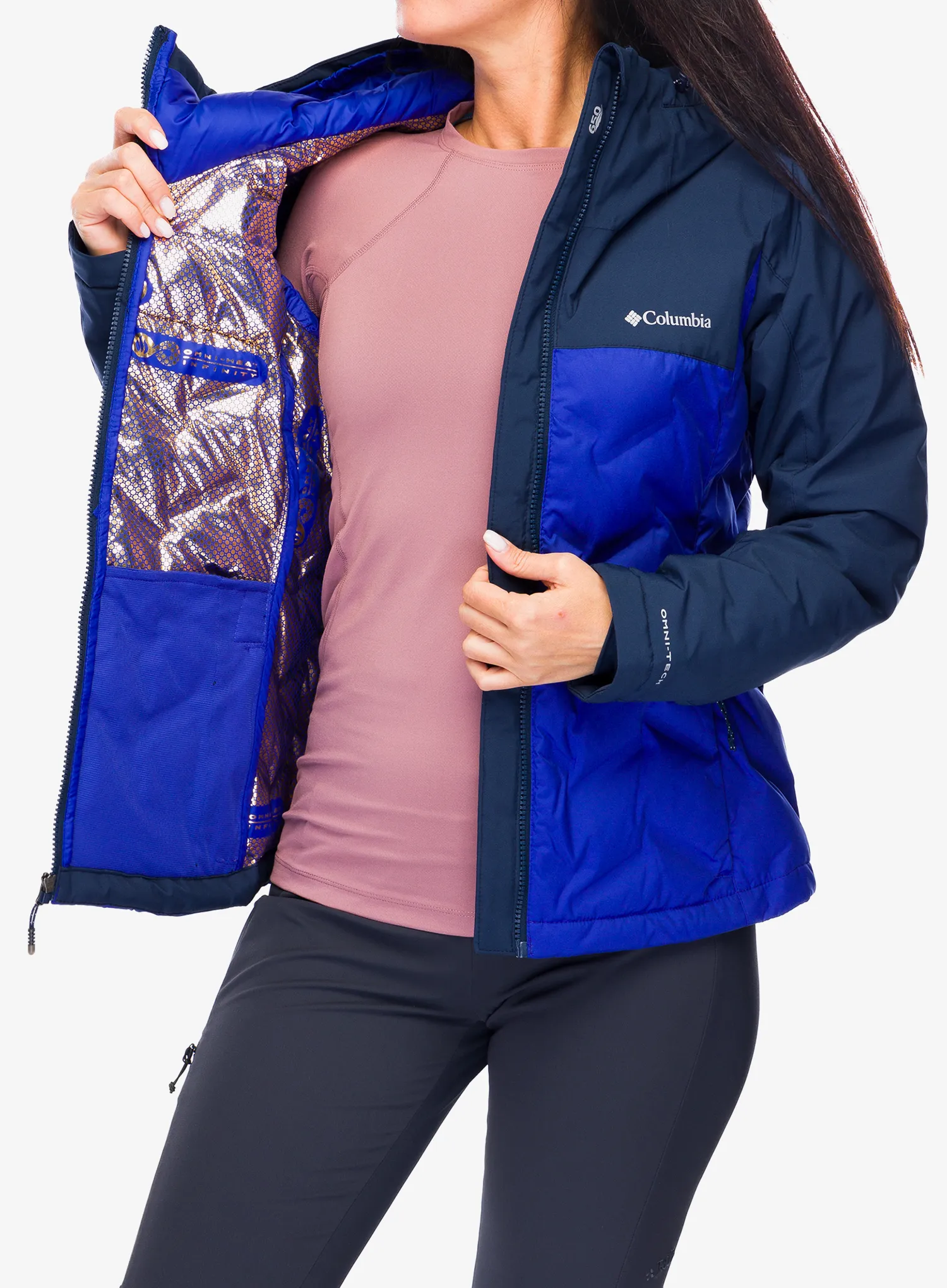 Ženska perjana jakna Columbia Grand Trek III Down Jacket - clematis blue/collegiate navy