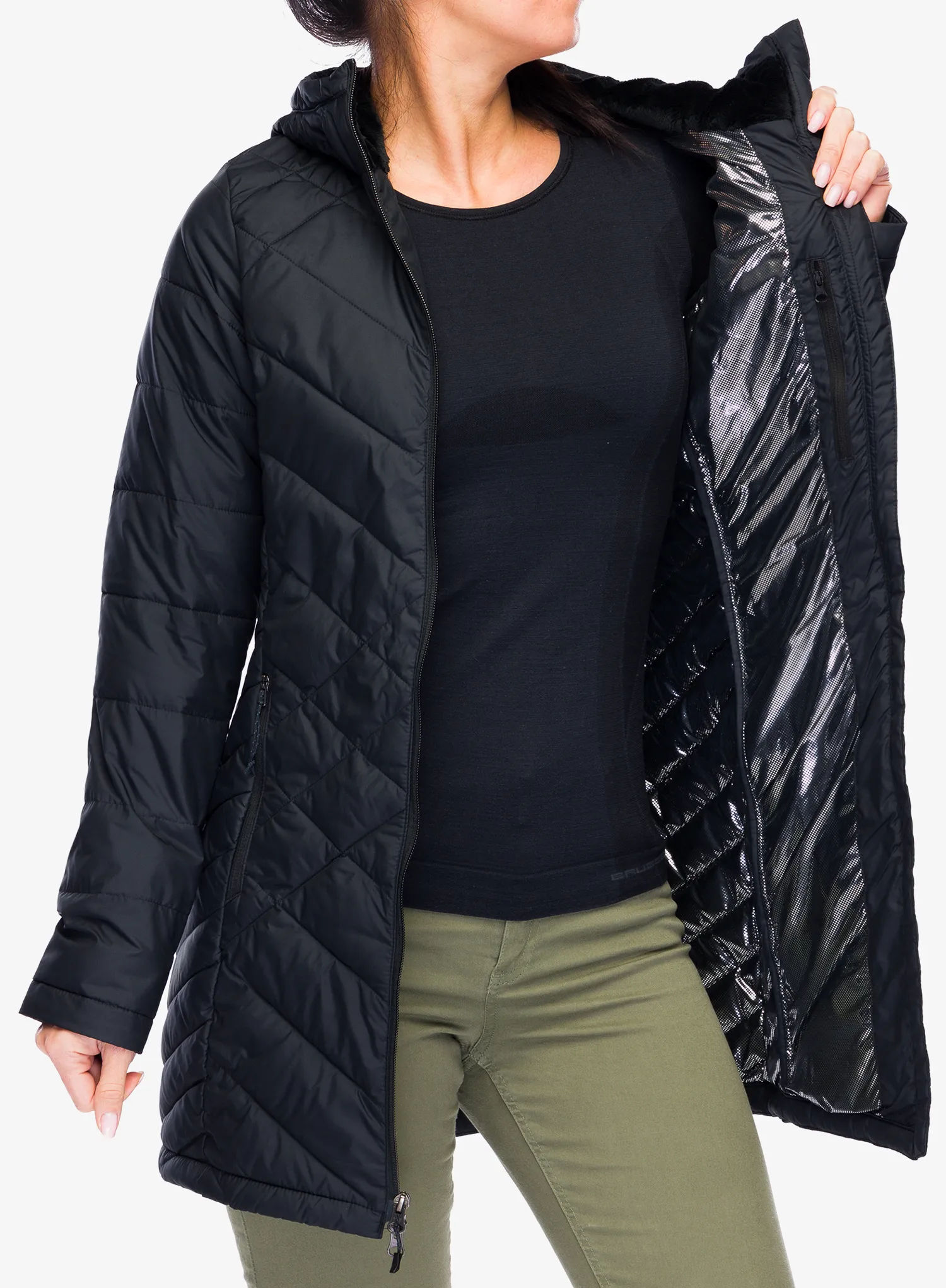 Ženski kaput Columbia Heavenly Long Hooded Jacket - black