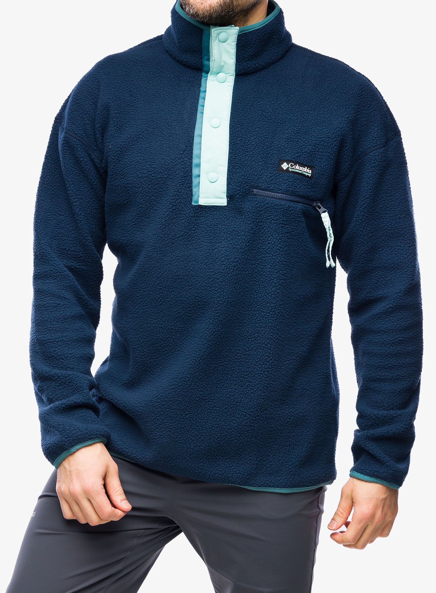 Dukserica od flisa Columbia Helvetia Half Snap Fleece - navy/spray/cloudburst
