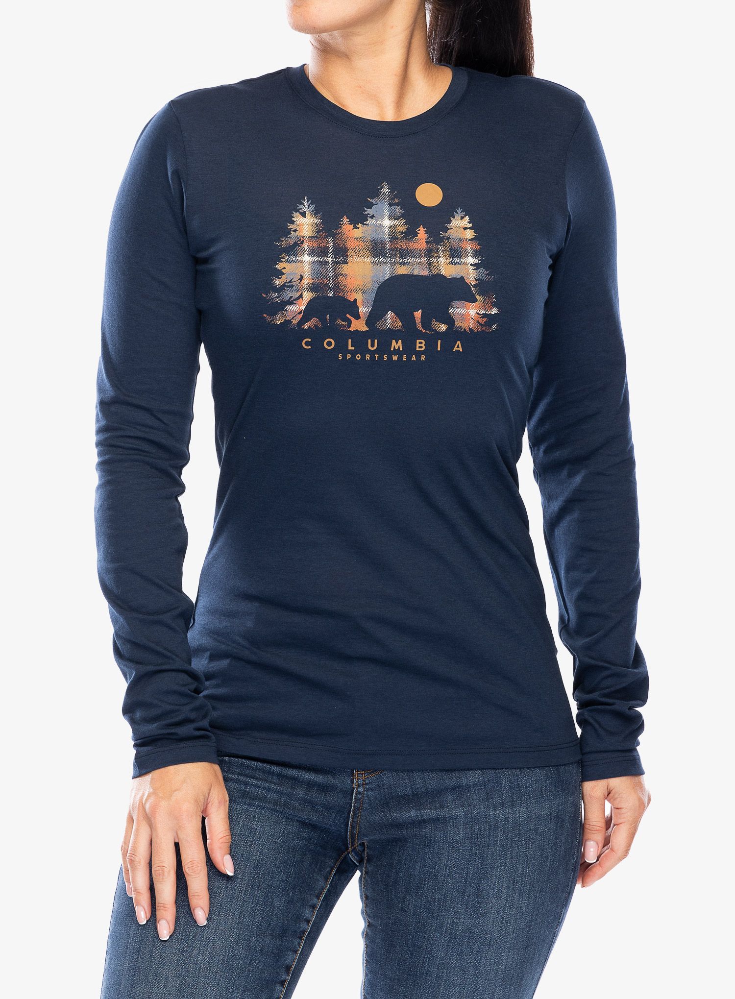 Ženska bluza dugih rukava Columbia Hidden Haven Long Sleeve Tee - navy/treehome plaid