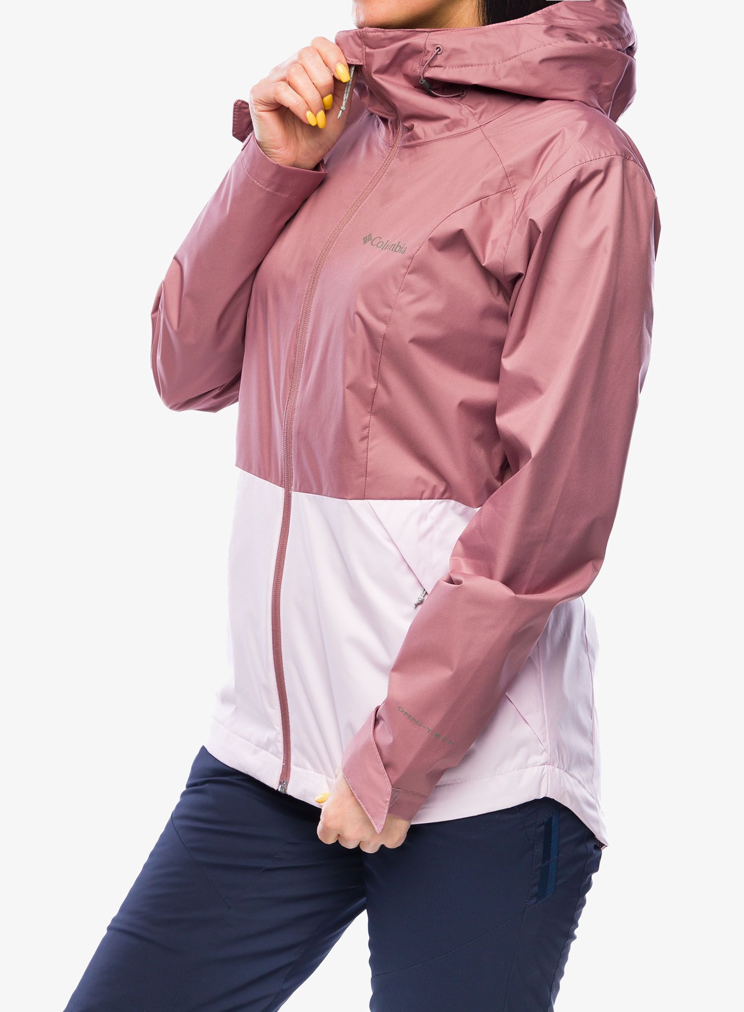 Ženska kišna jakna Columbia Inner Limits III Jacket - fig/pink dawn