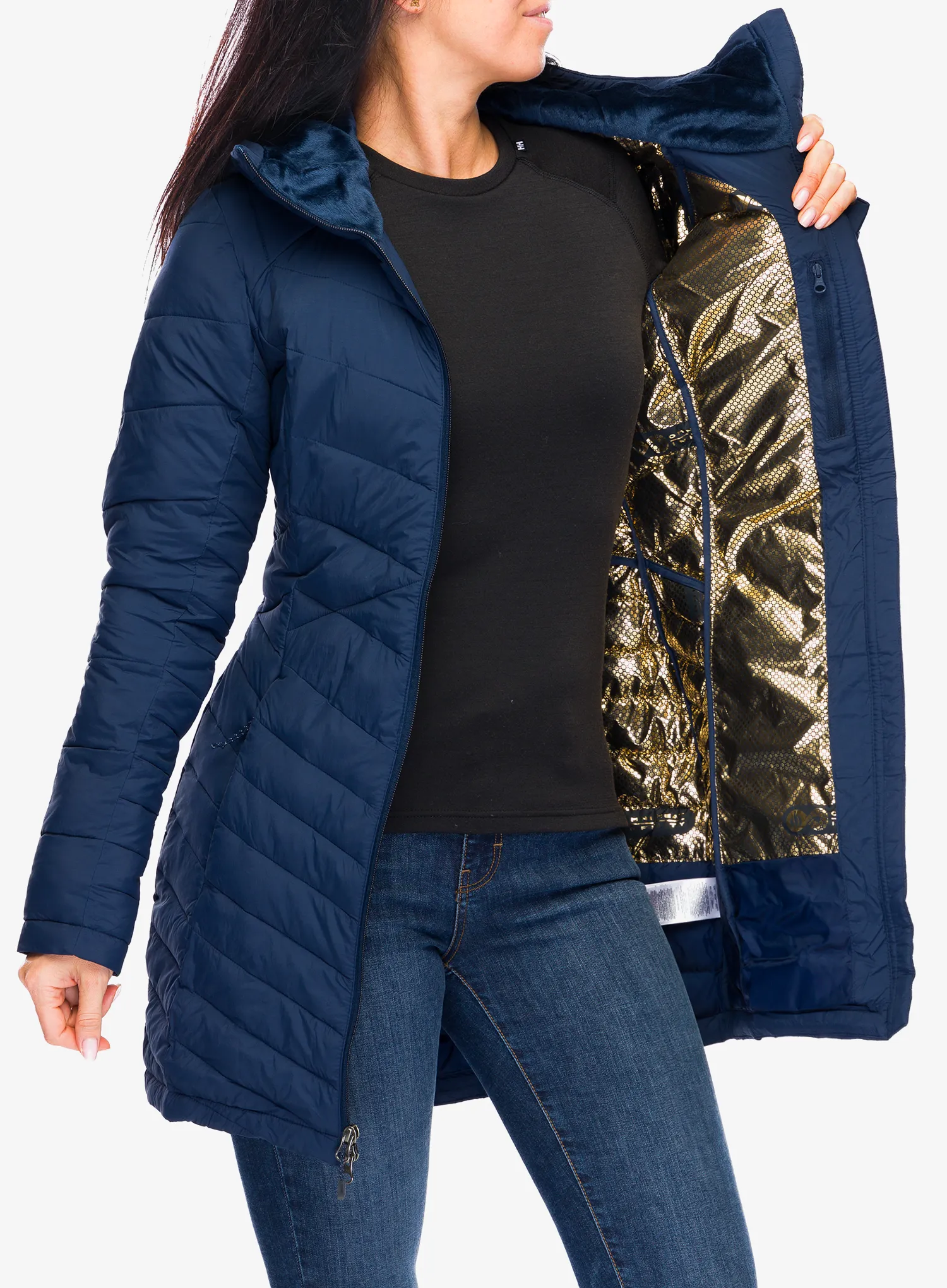 Ženski kaput Columbia Joy Peak II Mid Jacket - collegiate navy/snowdrift/blue