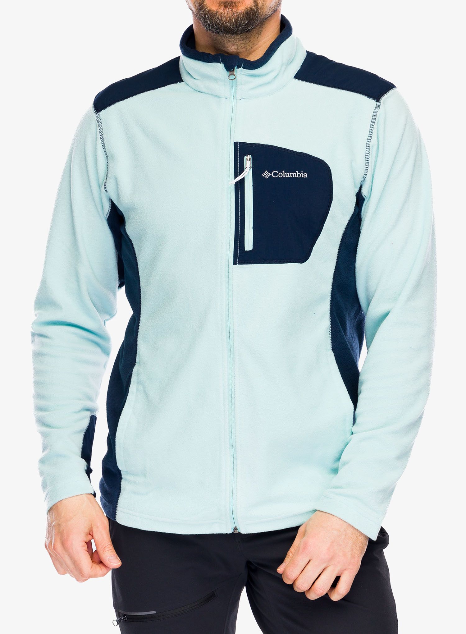 Dukserica od flisa Columbia Klamath Range Full Zip - spray/collegiate navy